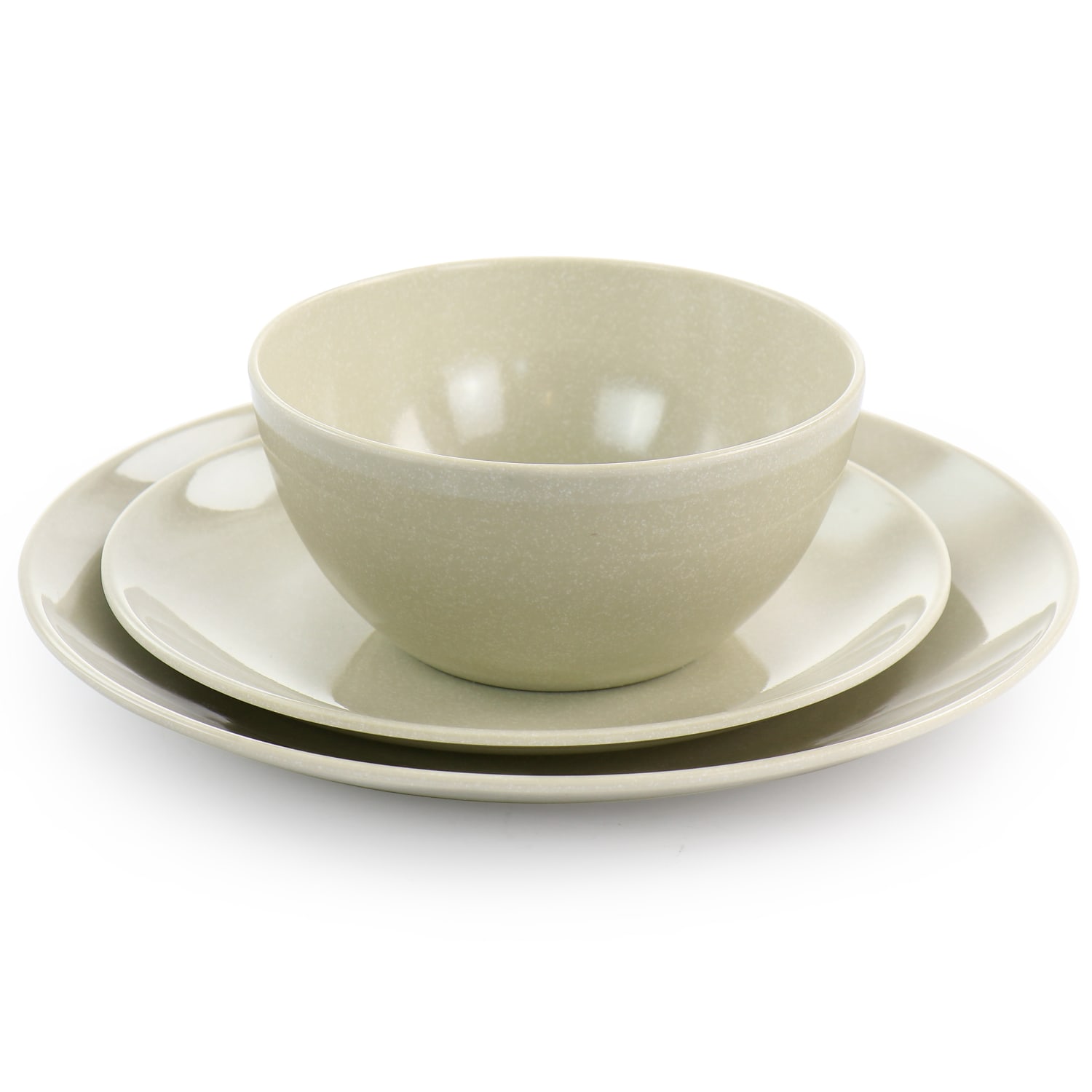 Martha Stewart Melamine Dinnerware Set, Taupe, Set Of 12 - Image 3