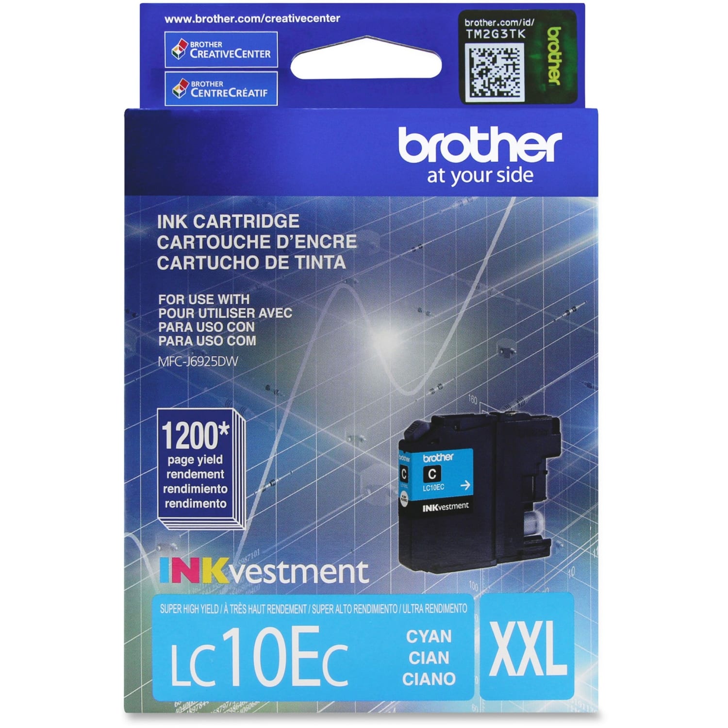 Brother LC10 Cyan High-Yield Ink Cartridge, LC10EC - Image 3