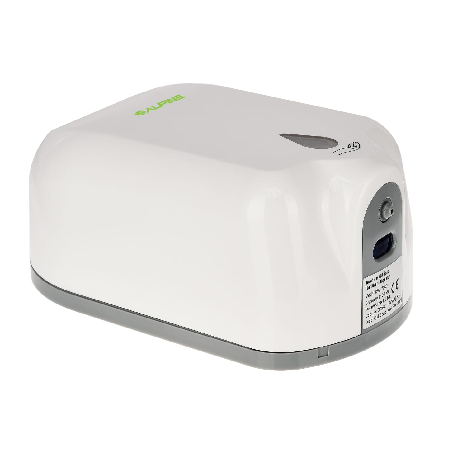 Alpine Wall-Mount Automatic Liquid Hand Sanitizer Dispenser, 1100 ml, 9-1/4inH x 5-1/2inW x 4-1/8inD, White - Image 5