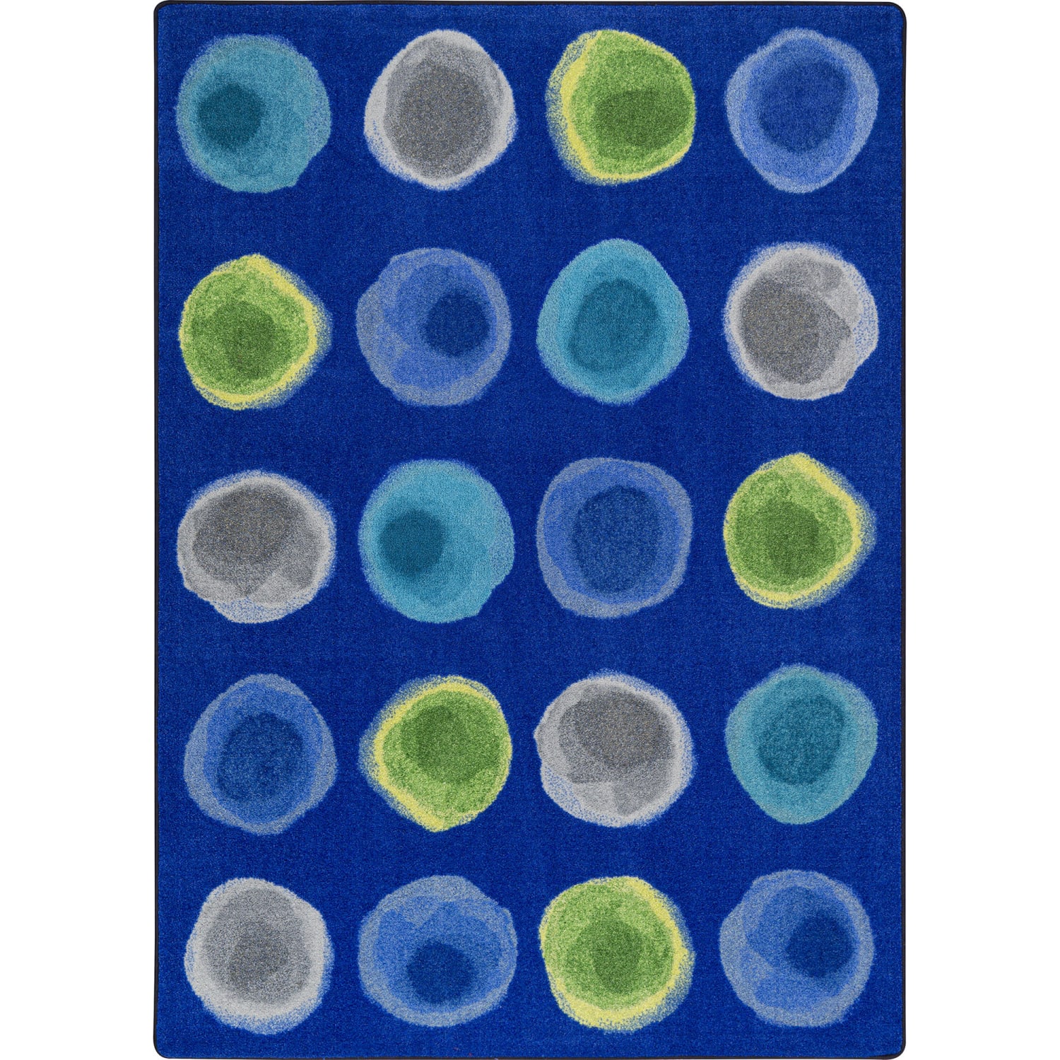 Joy Carpets Kids Essentials Rectangle Area Rug, 5-1/3ft x 7-33/50ft, Watercolor Spots