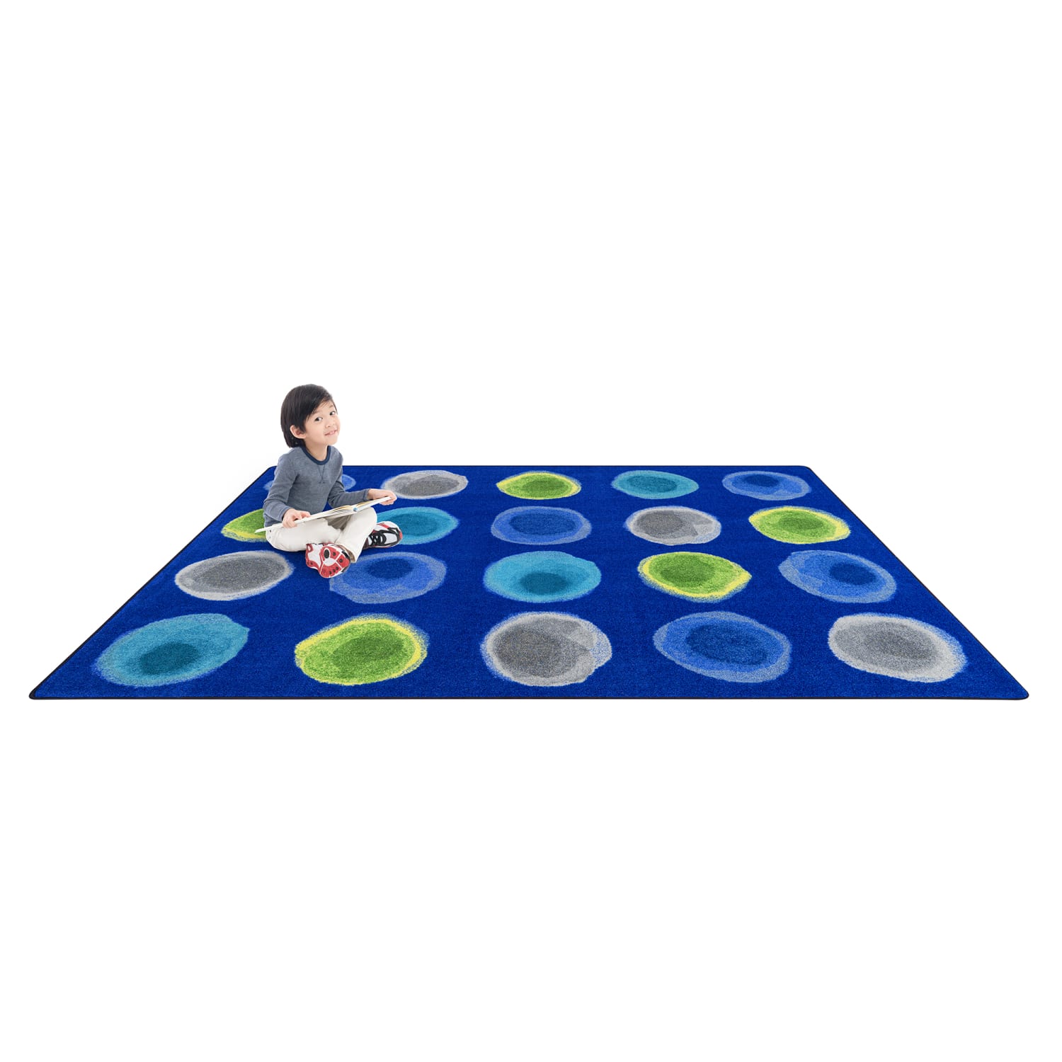 Joy Carpets Kids Essentials Rectangle Area Rug, 5-1/3ft x 7-33/50ft, Watercolor Spots - Image 5
