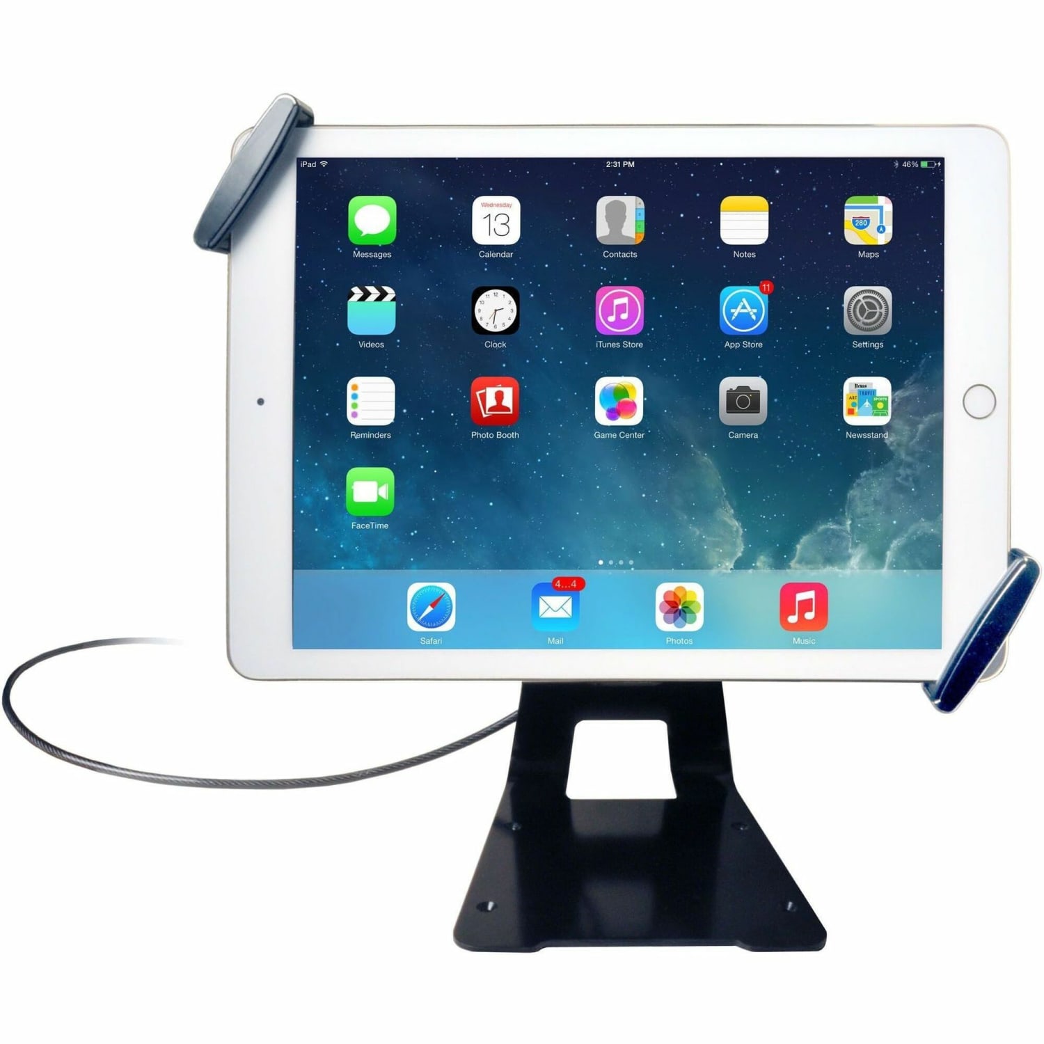 CTA Digital Universal Anti-Theft Security Grip Holder With Stand For Tablets, Black
