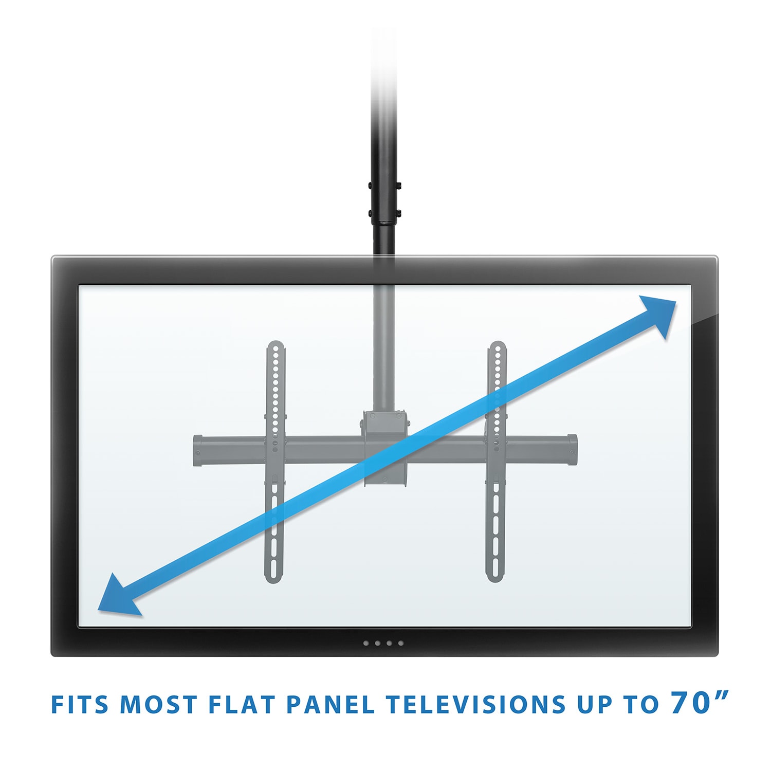 Mount-It! MI-509B Full-Motion Ceiling TV Mount For Screens 32 - 75in, 30inH x 14-1/2inW x 6inD, Black - Image 4