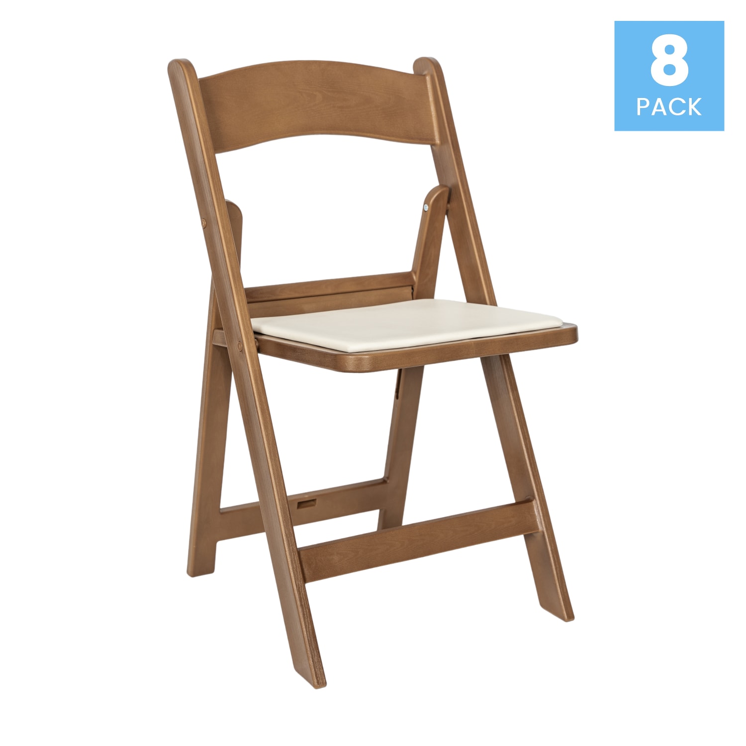 Flash Furniture Hercules Folding Chair - Resin– 8 Pack 800LB Weight Capacity Event Chair, Chestnut - Image 3