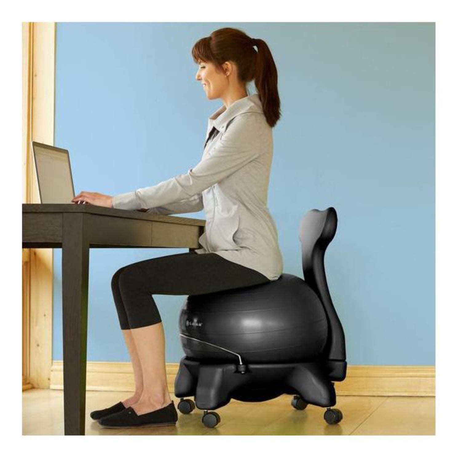 Gaiam Classic Balance Ball Chair Black PopularChairscom Gaiam Classic Balance Ball Chair Black PopularChairscom