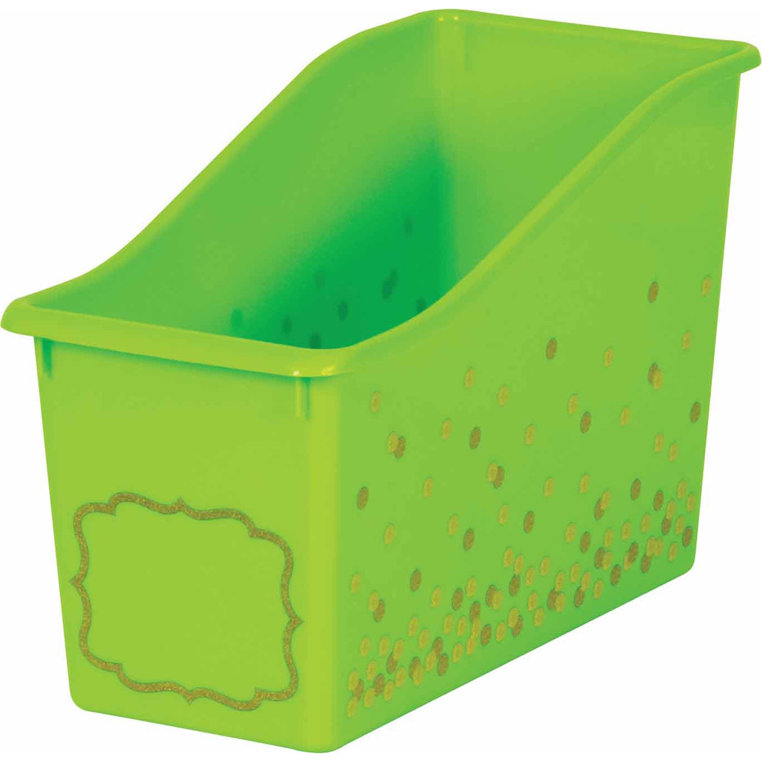 Teacher Created Resources Plastic Book Bin, Lime Confetti. Pack Of 3 - Image 4