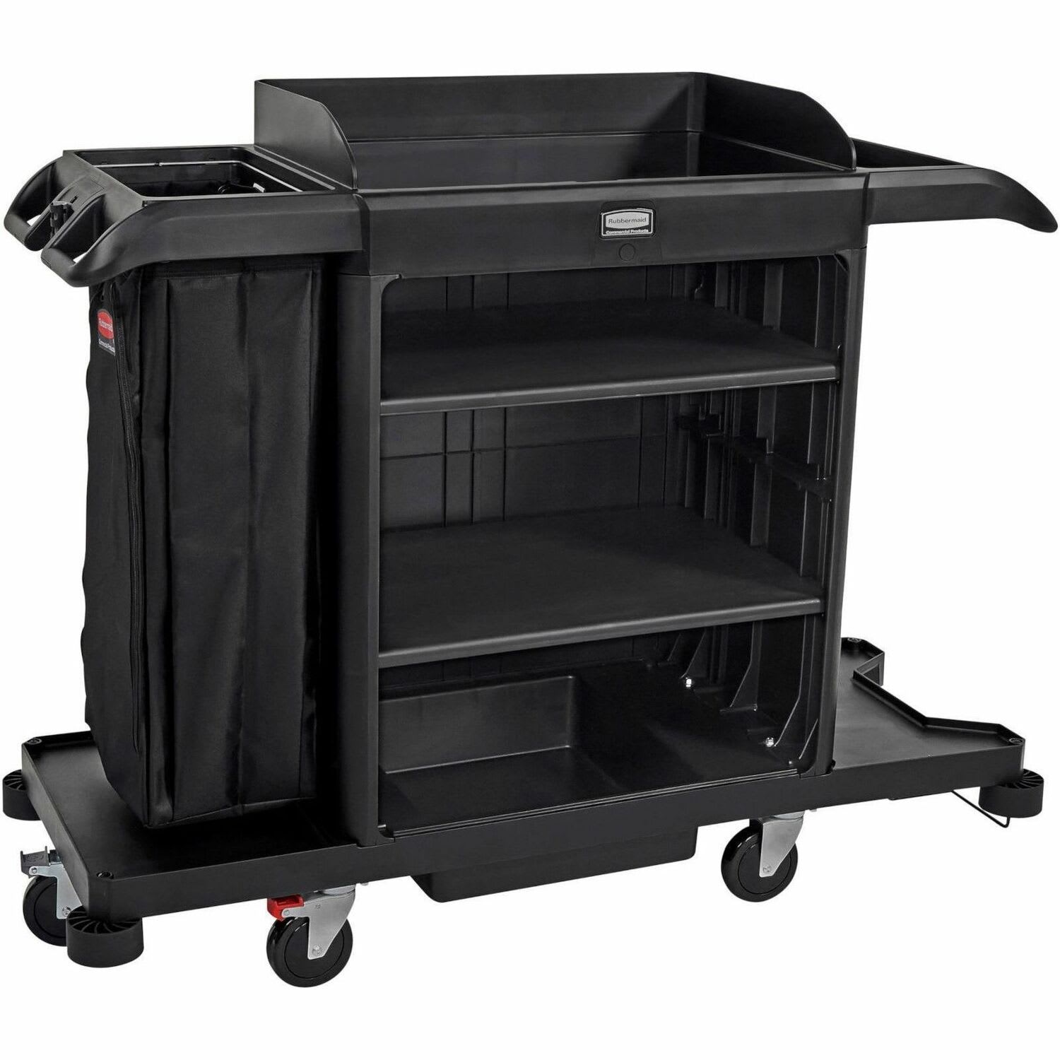 Rubbermaid Commercial Full-Size Housekeeping Cart, Black - Image 3