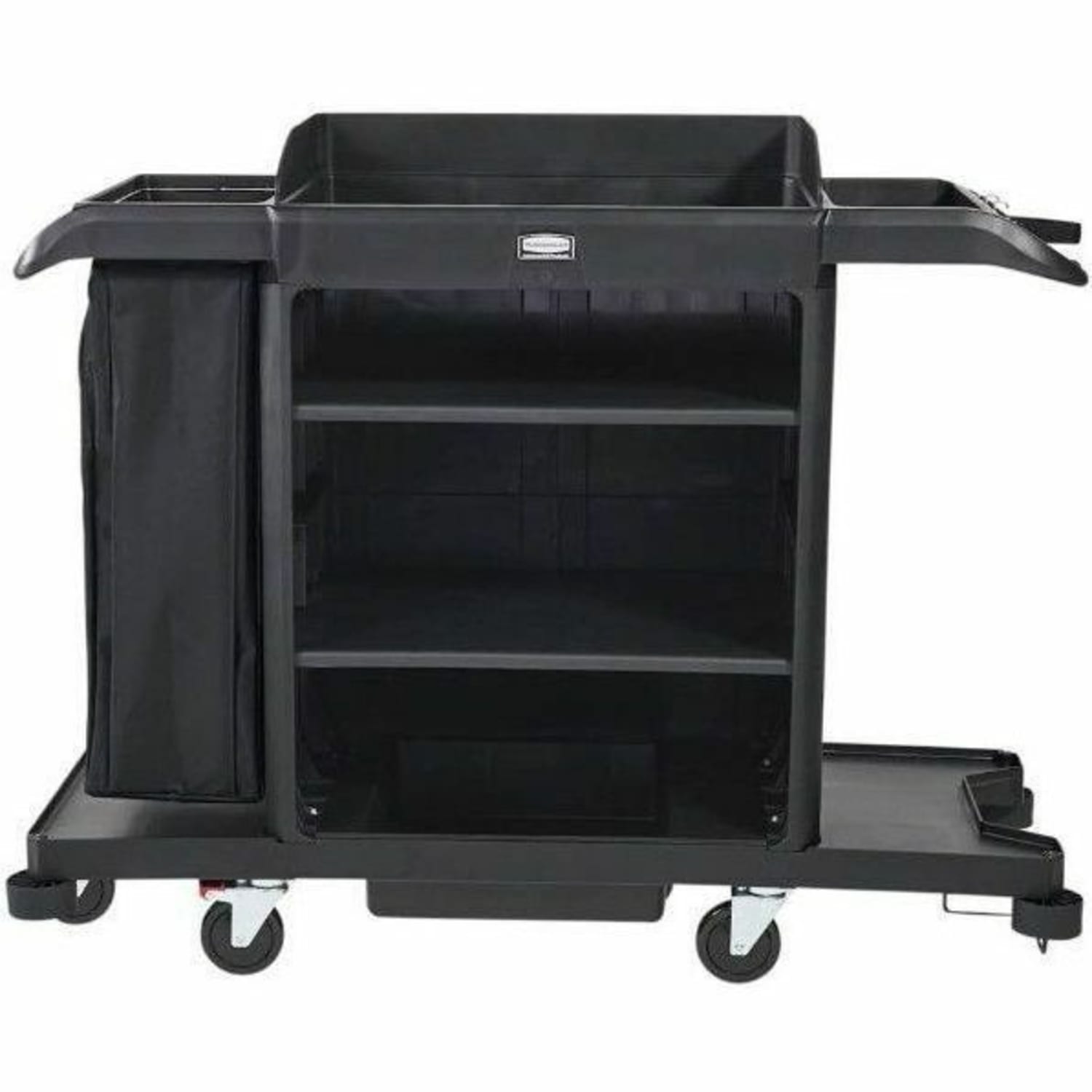 Rubbermaid Commercial Full-Size Housekeeping Cart, Black - Image 4