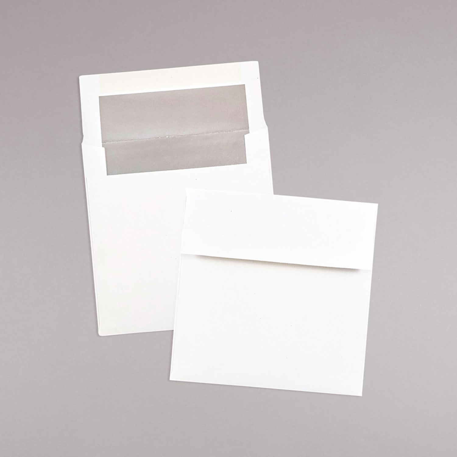 JAM Paper Foil-Lined Invitation Envelopes, 6in x 6in, Gummed Seal, Silver/White, Pack Of 25 - Image 5