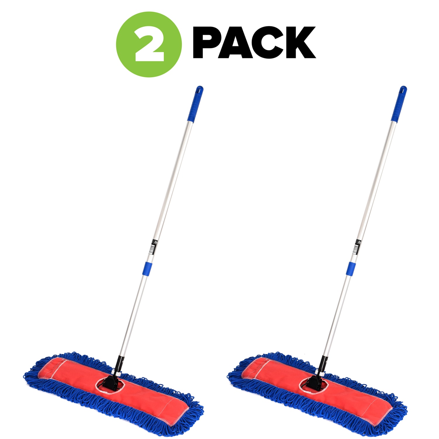 Alpine Microfiber Floor Dust/Dry Mop Sets, 24in, Silver/Blue, Pack Of 2 Mop Sets - Image 5