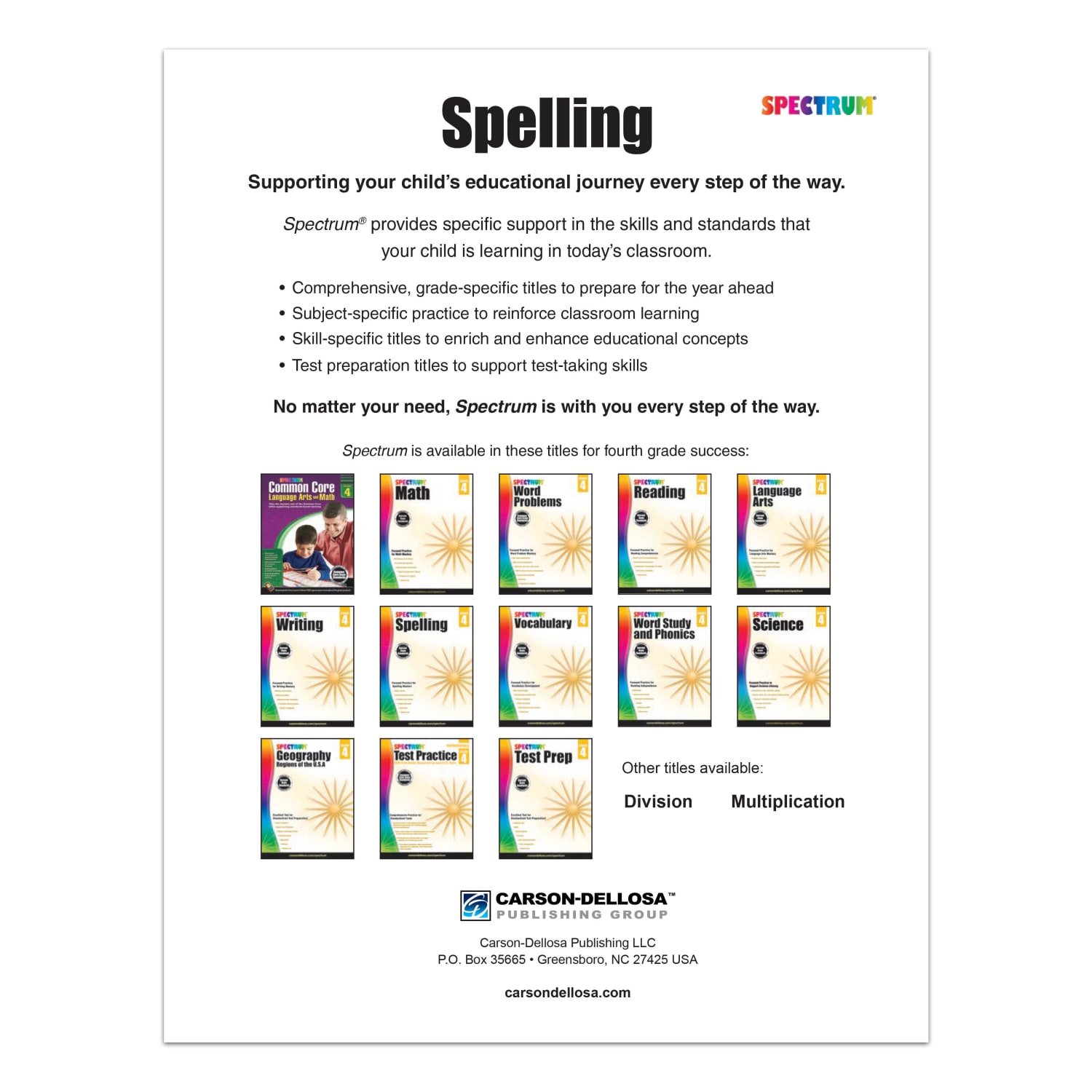 Spectrum Spelling, Grade 4 - Image 4