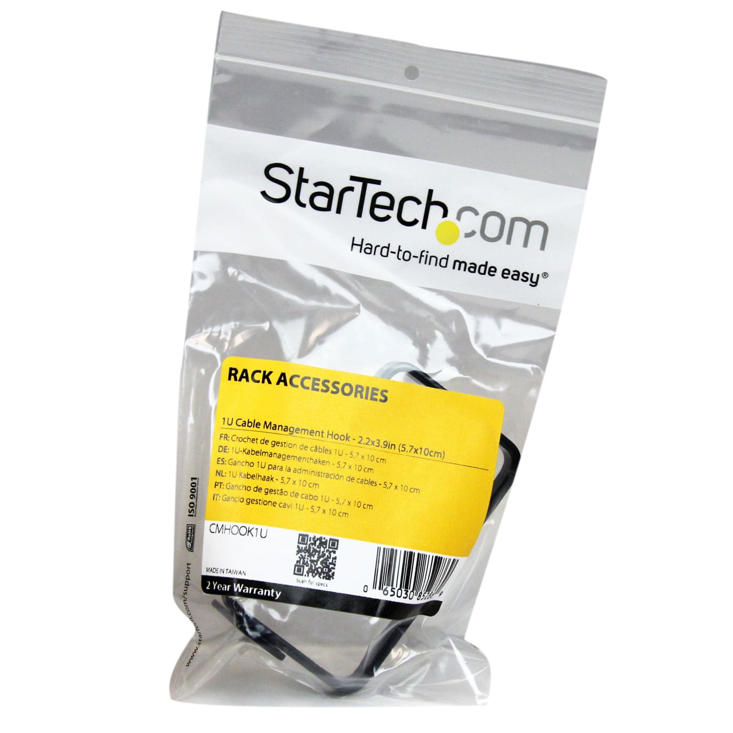 StarTech.com 1U Vertical Server Rack Cable Management D-Ring Hook - 2.2x3.9in (5.7x10cm) - Image 5
