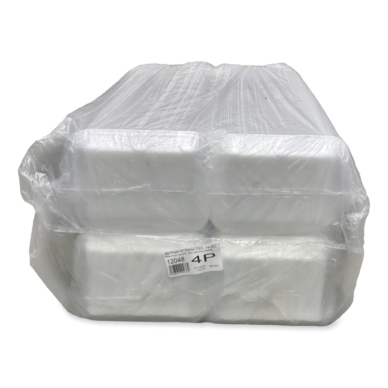 GEN Meat Trays, #4P, 1-1/4inH x 9-1/2inW x 7-1/4inD, White, Pack Of 500 Trays - Image 4