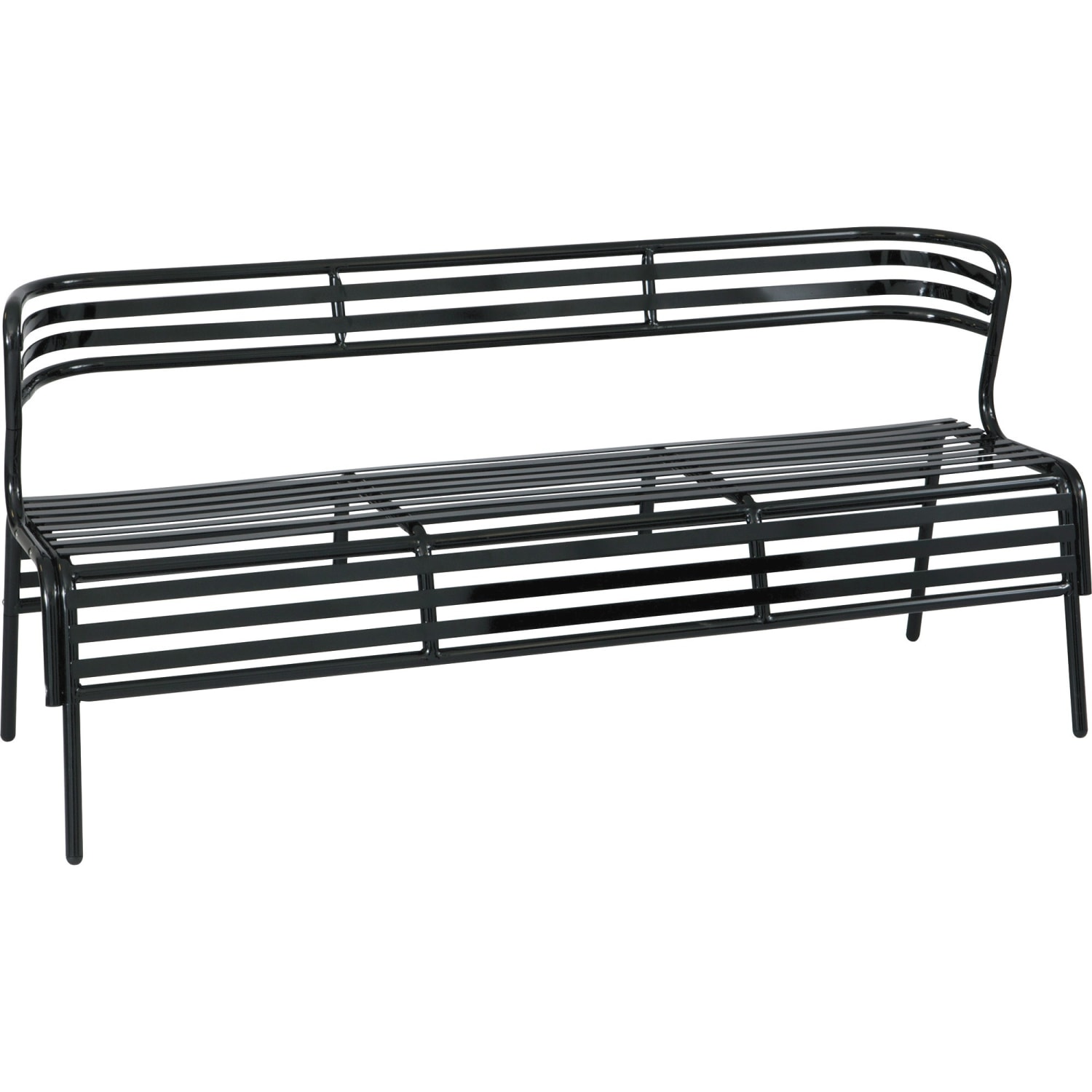 Safco CoGo Indoor/Outdoor Bench With Back, Black - Image 3