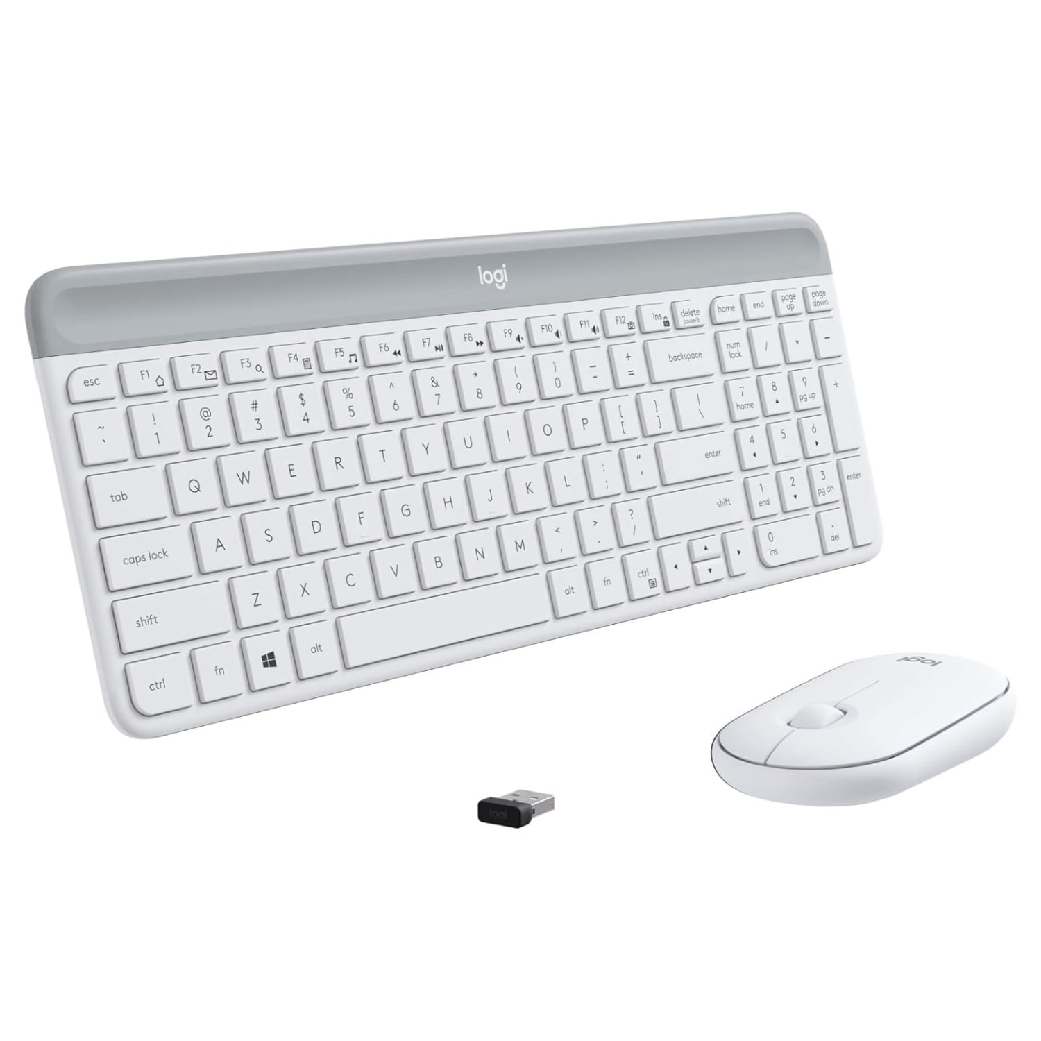 Logitech MK470 Slim Wireless Keyboard and Mouse Combo - Modern Compact Layout, Ultra Quiet - Off White - 920009443 - Image 3