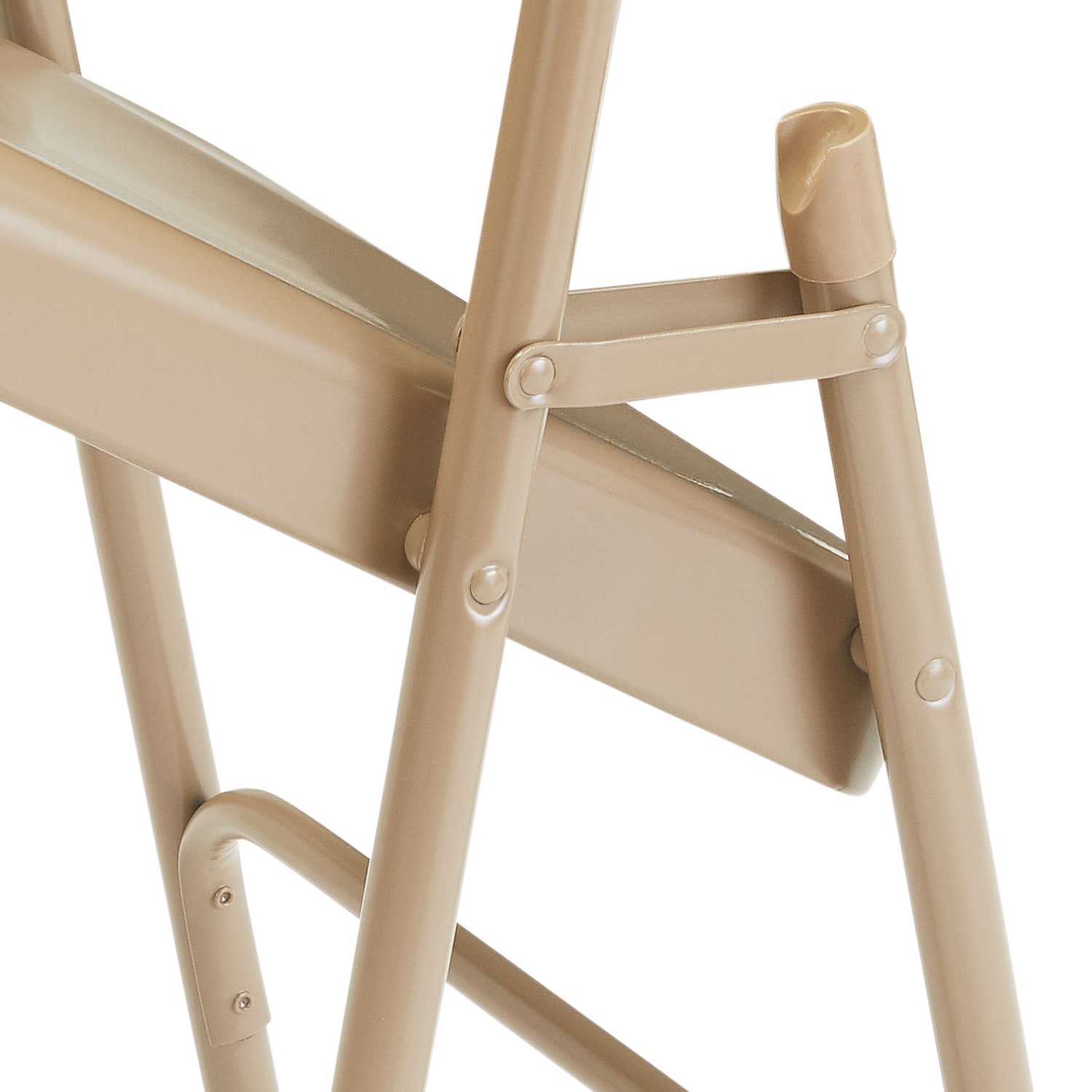 National Public Seating Steel Triple Brace Folding Chairs, Beige, Pack Of 4 - Image 7