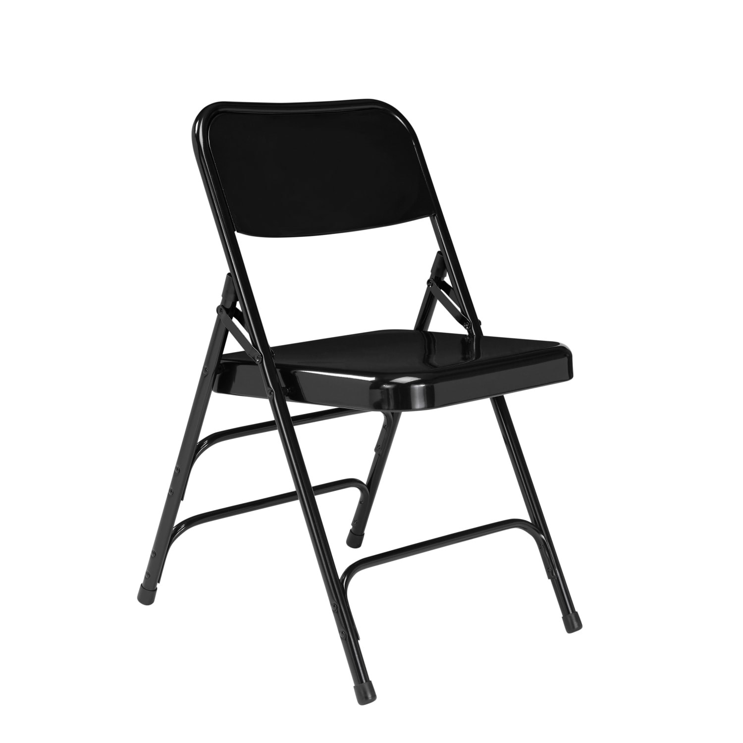 National Public Seating Steel Triple Brace Folding Chairs Black Set Of 4 Chairs PopularChairscom