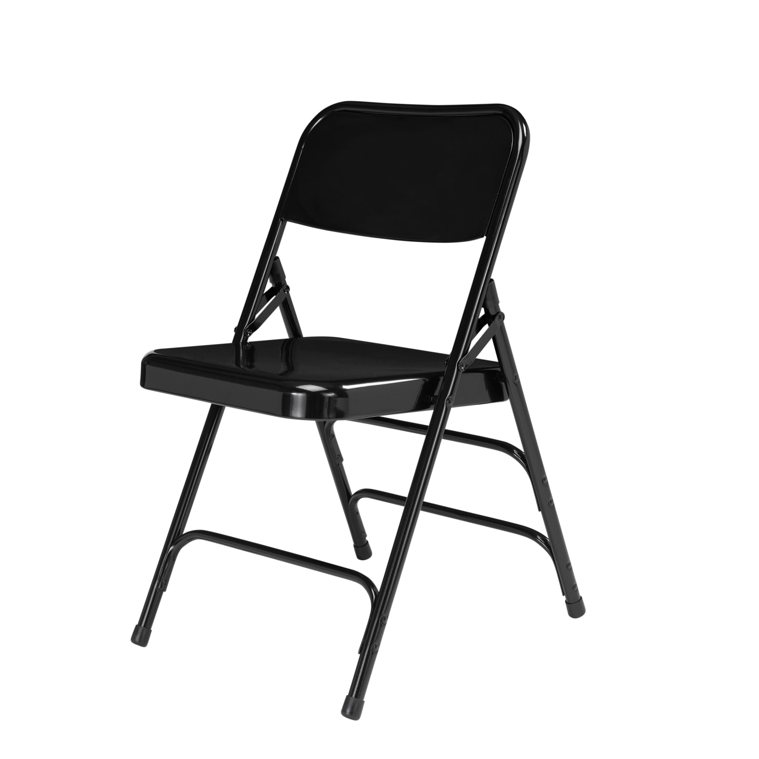 National Public Seating Steel Triple Brace Folding Chairs Black Set Of 4 Chairs PopularChairscom
