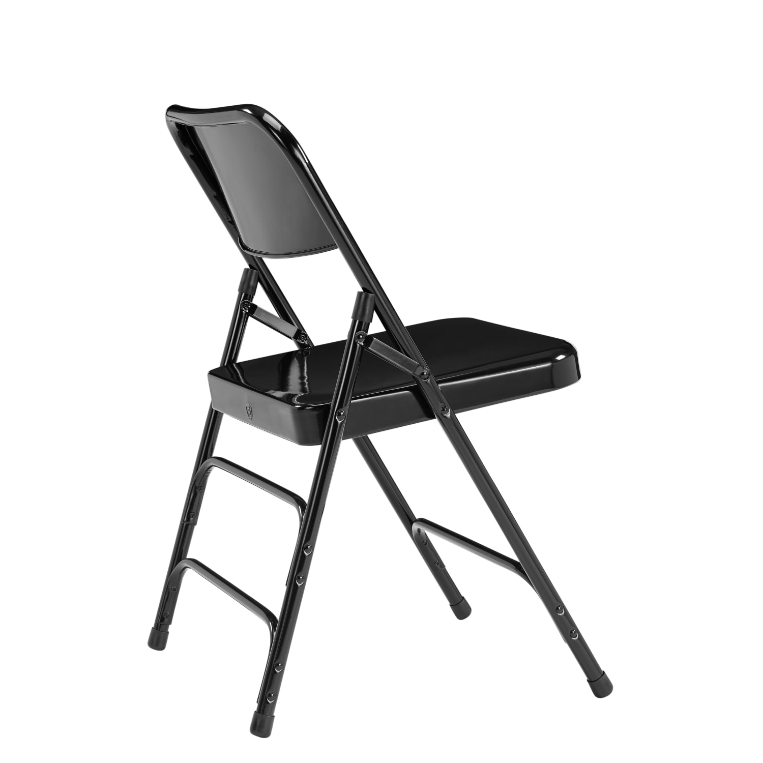 National Public Seating Steel Triple Brace Folding Chairs Black Set Of 4 Chairs PopularChairscom