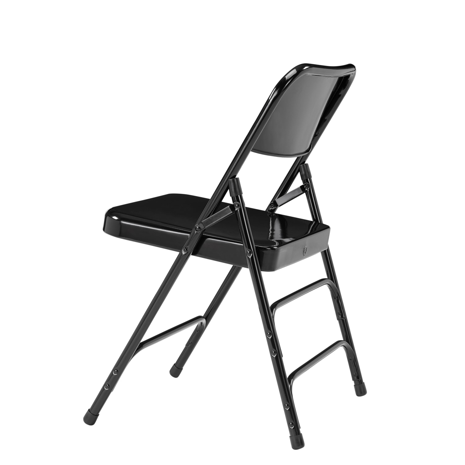National Public Seating Steel Triple Brace Folding Chairs Black Set Of 4 Chairs PopularChairscom