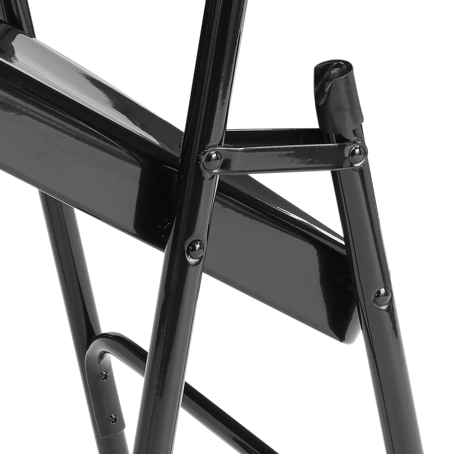 National Public Seating Steel Triple Brace Folding Chairs Black Set Of 4 Chairs PopularChairscom