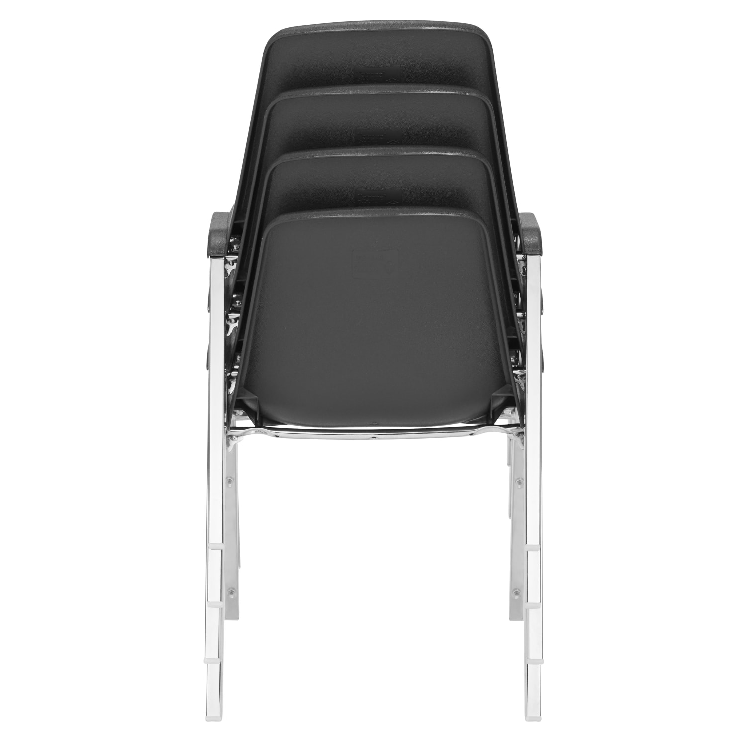 National Public Seating 8100 Series Poly Shell Stack Chairs Black Set Of 4 Chairs PopularChairscom