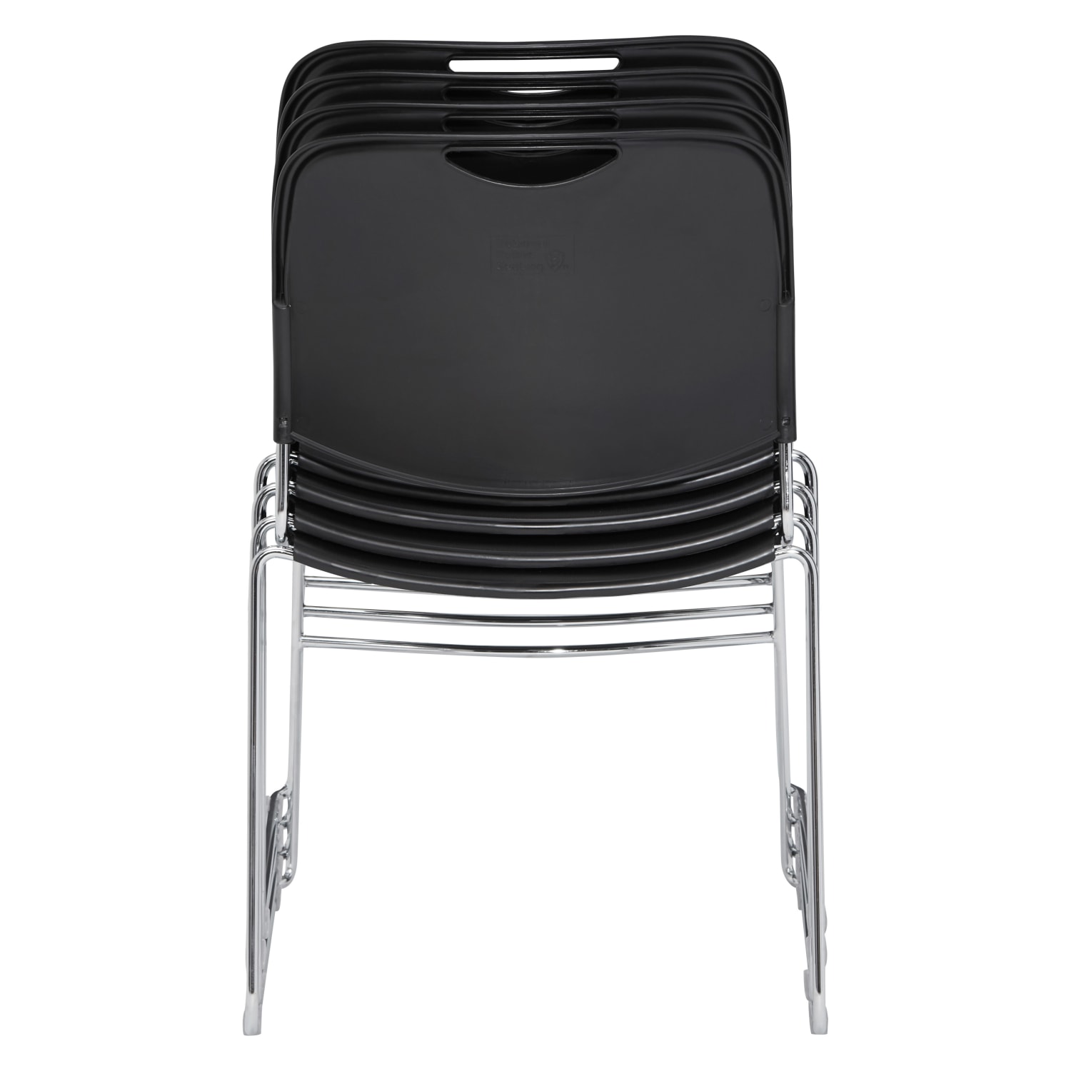 National Public Seating HiTech Plastic Seat Stacking Chair 17 12in Seat Width Black SeatChrome Frame Quantity 4 PopularChairscom National Public Seating Hi Tech Plastic Seat Stacking Chair 17 12in Seat Width Black SeatChrome Frame Quantity 4 PopularChairscom