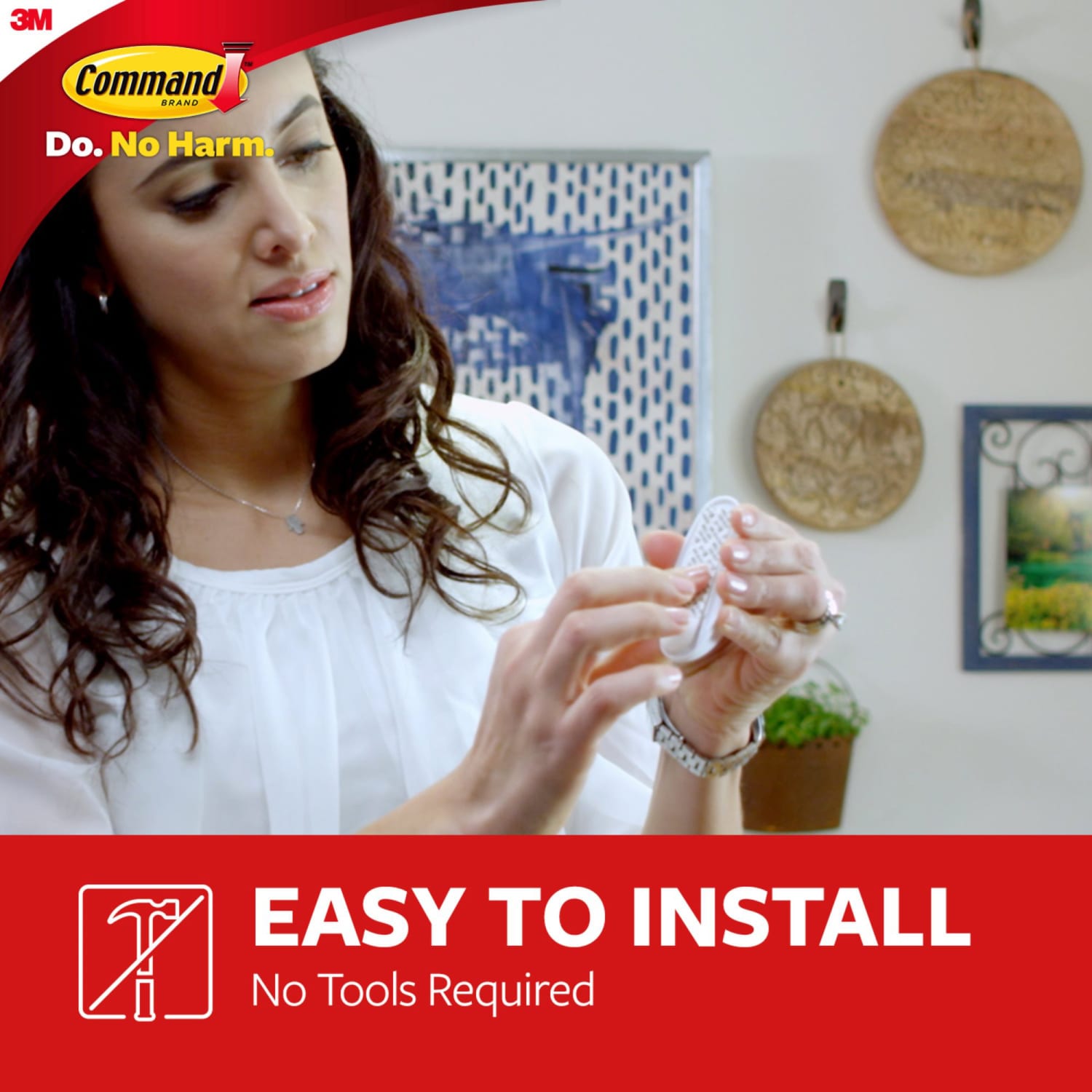 Command Medium Utility Hooks, 2 Hooks, 4 White Adhesive Strips, Damage Free Hanging Picture Hangers, No Tools Wall Hanging Strips For Living Spaces - Image 5