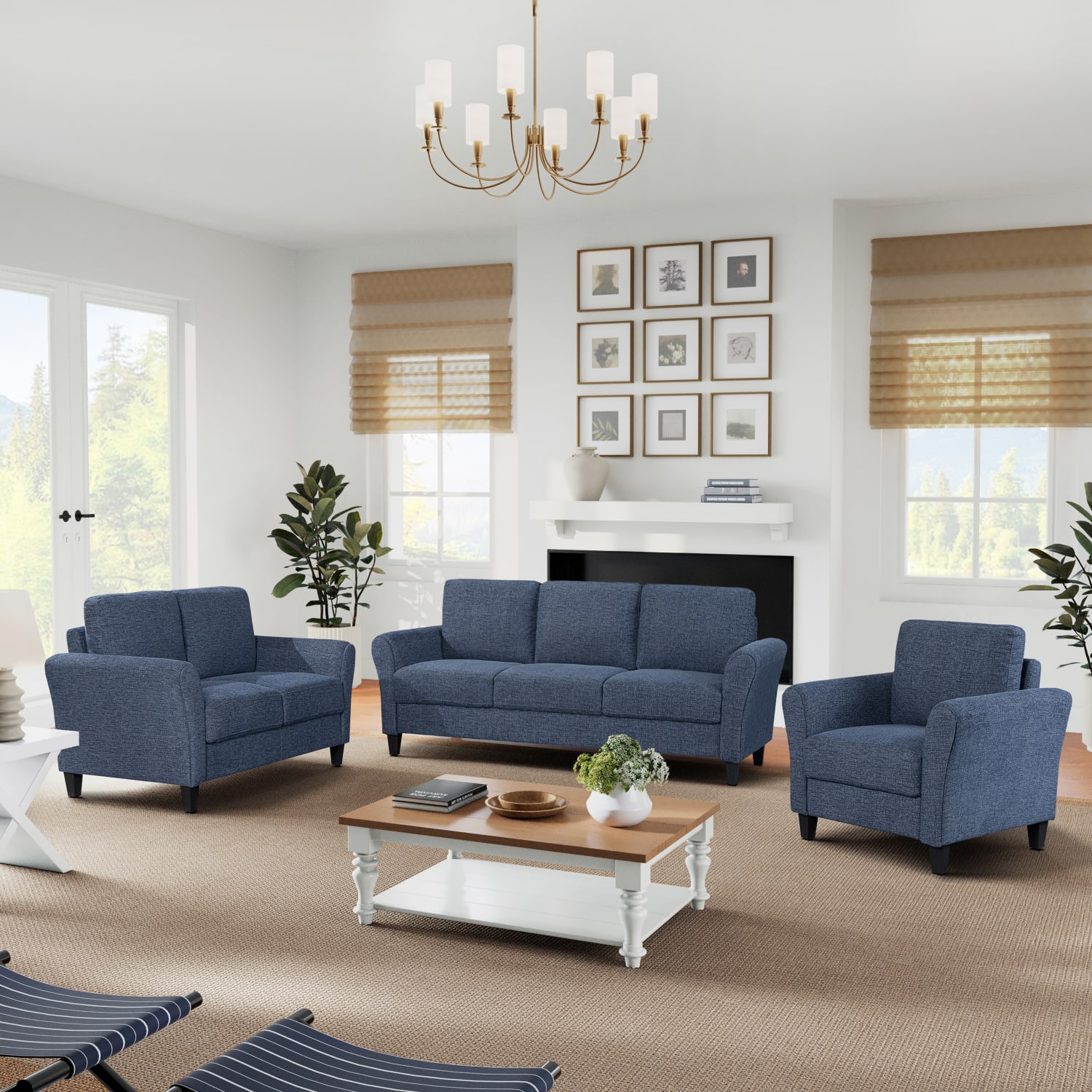 Lifestyle Solutions Winslow Chair With Rolled Arms, Blue - Image 12