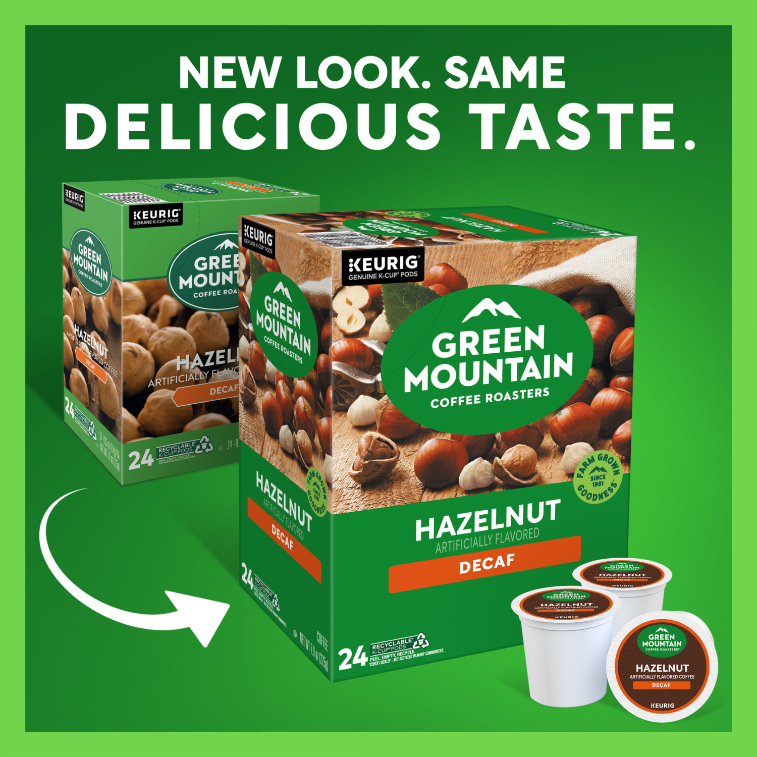Green Mountain Coffee Roasters Hazelnut Decaf Coffee, Keurig Single-Serve K-Cup pods, Light Roast, 96 Count (4 Packs of 24) - Image 3