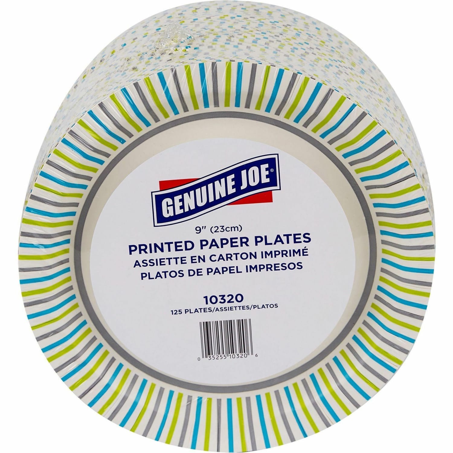 Genuine Joe Round Paper Plates, 8-5/8in, Multicolor, Pack of 125 Plates. - Image 3