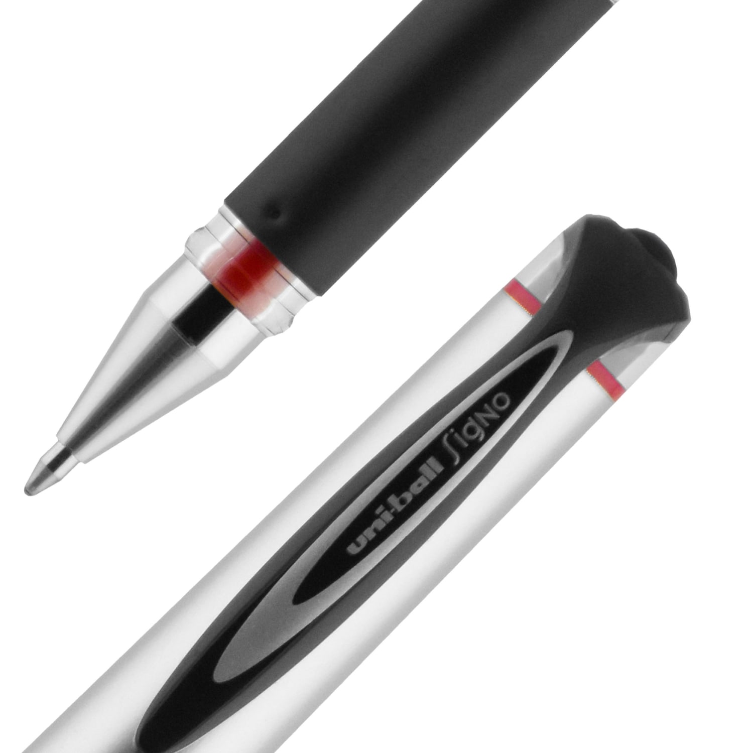 uni-ball 207 Impact Gel Pens, Bold Point, 1.0 mm, Red Gray Barrel, Red Ink, Pack Of 12 - Image 3