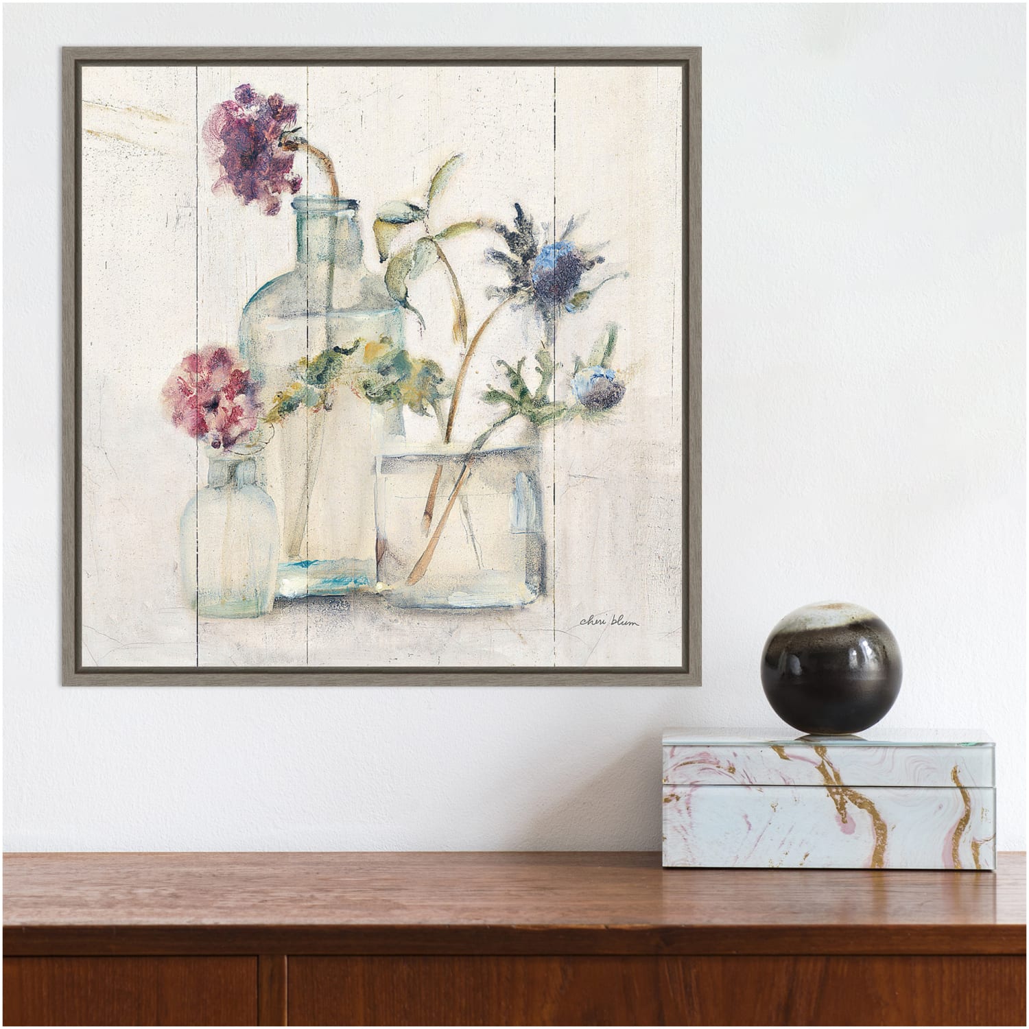 Amanti Art Blossoms on Birch II by Cheri Blum Framed Canvas Wall Art Print, 16inH x 16inW, Graywash - Image 4