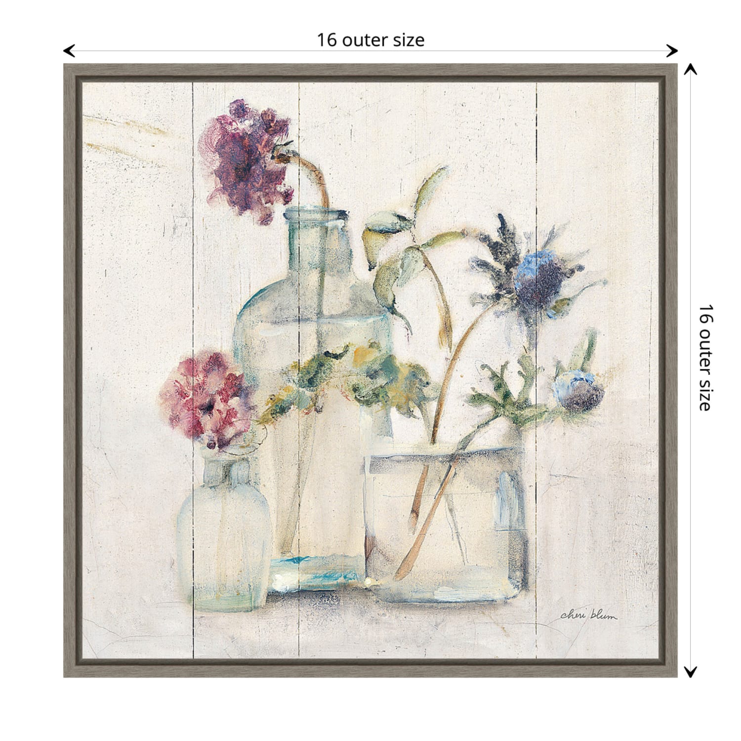 Amanti Art Blossoms on Birch II by Cheri Blum Framed Canvas Wall Art Print, 16inH x 16inW, Graywash - Image 6