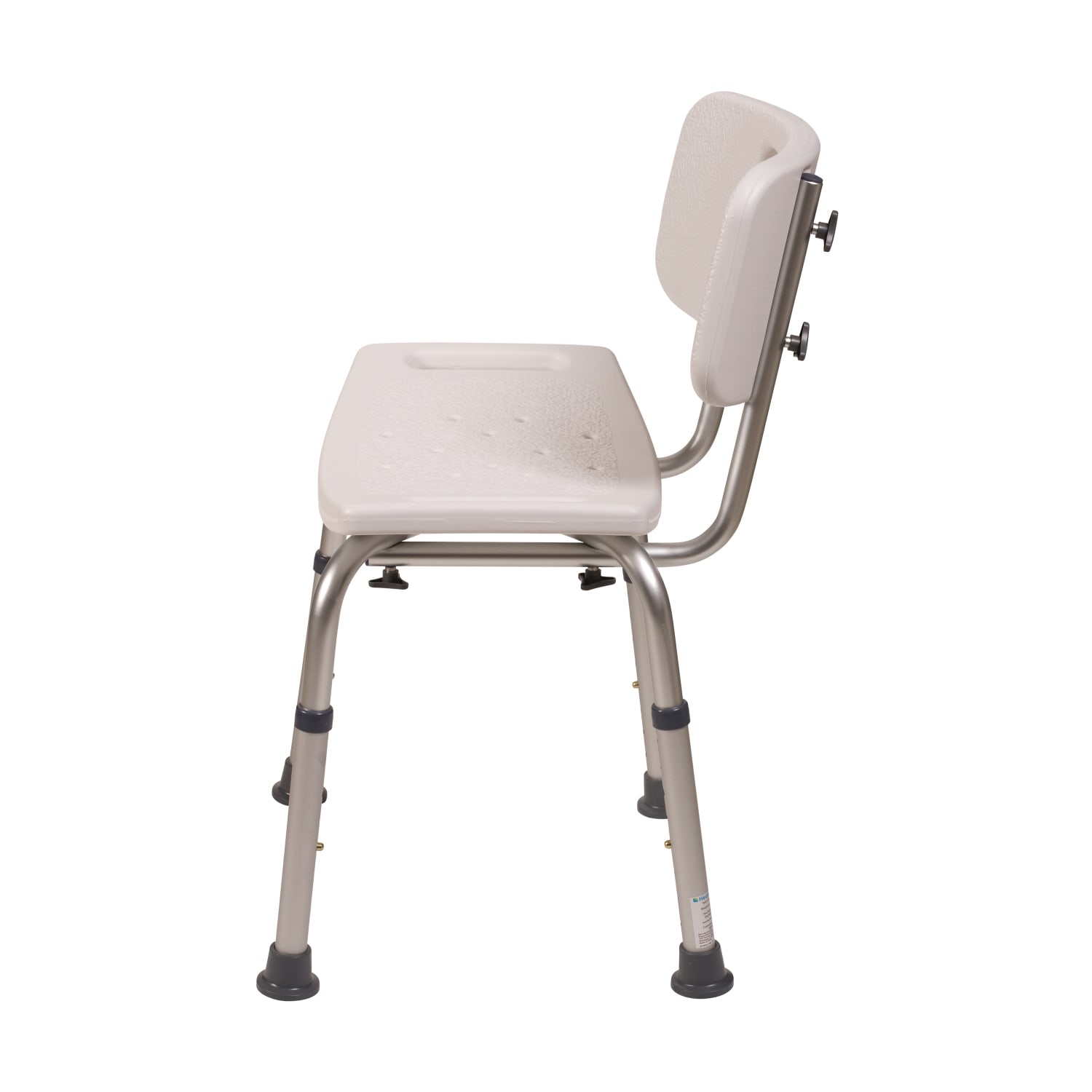 HealthSmart Compact Germ-Free Height-Adjustable Bath And Shower Bench Stool, With Backrest, 21inH x 20inW x 12inD, White - Image 3