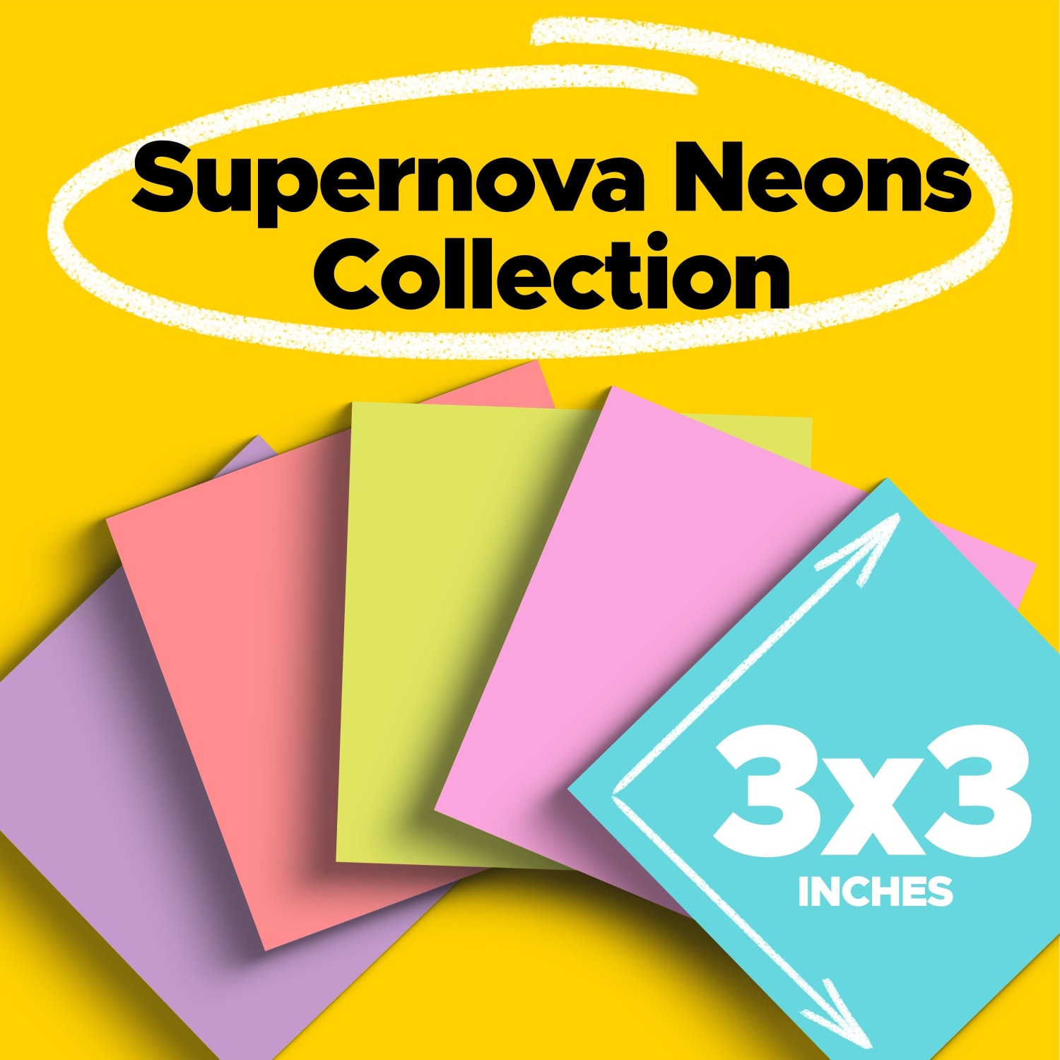 Post-it Super Sticky Notes, 12 Pads, 3 in x 3 in, 2x the Sticking Power, School Supplies and Office Products, Sticky Notes  - 65412SSMIA - Image 3