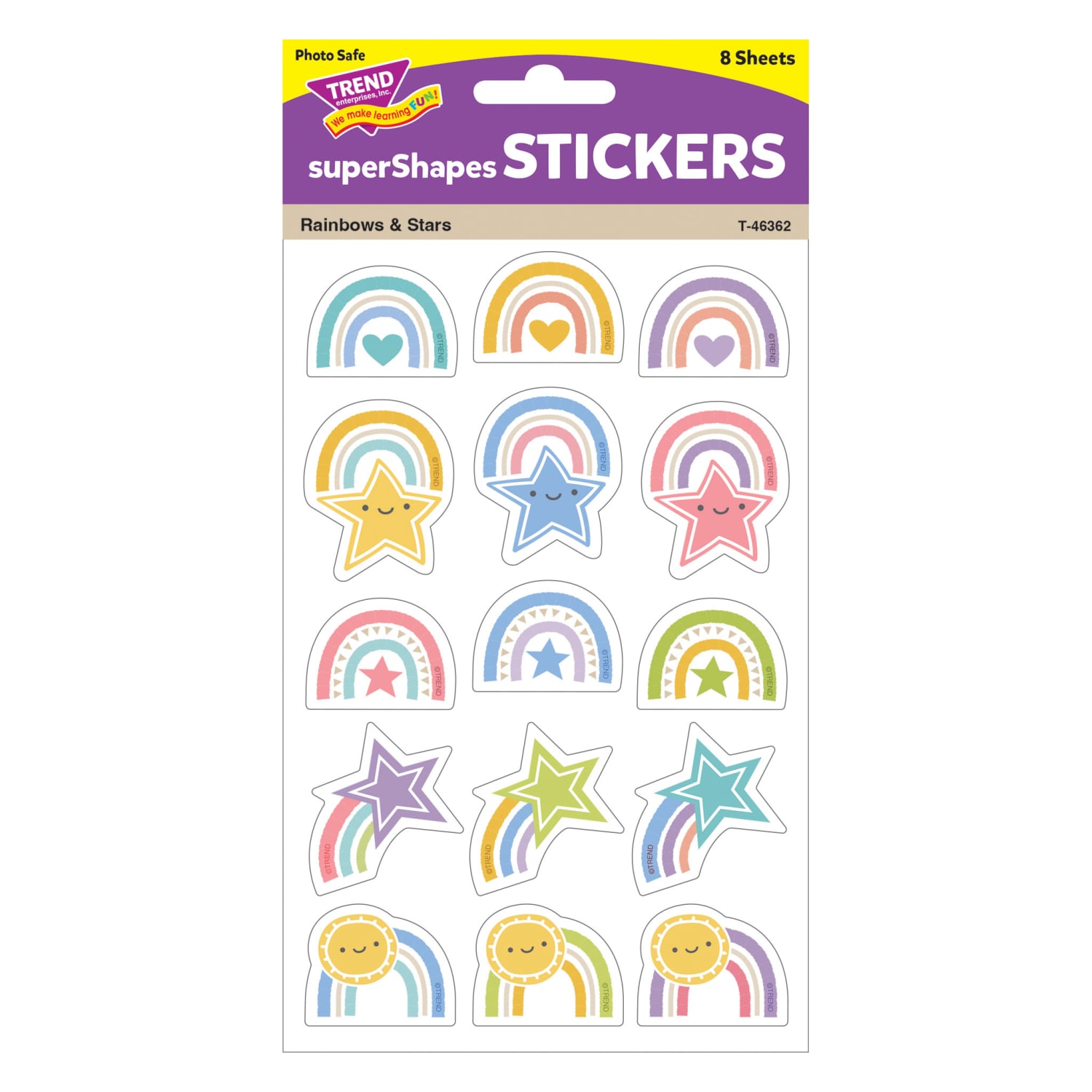 TREND superShapes Stickers, Large, Rainbows & Stars, 120 Stickers Per Pack, Bundle Of 6 Packs - Image 3
