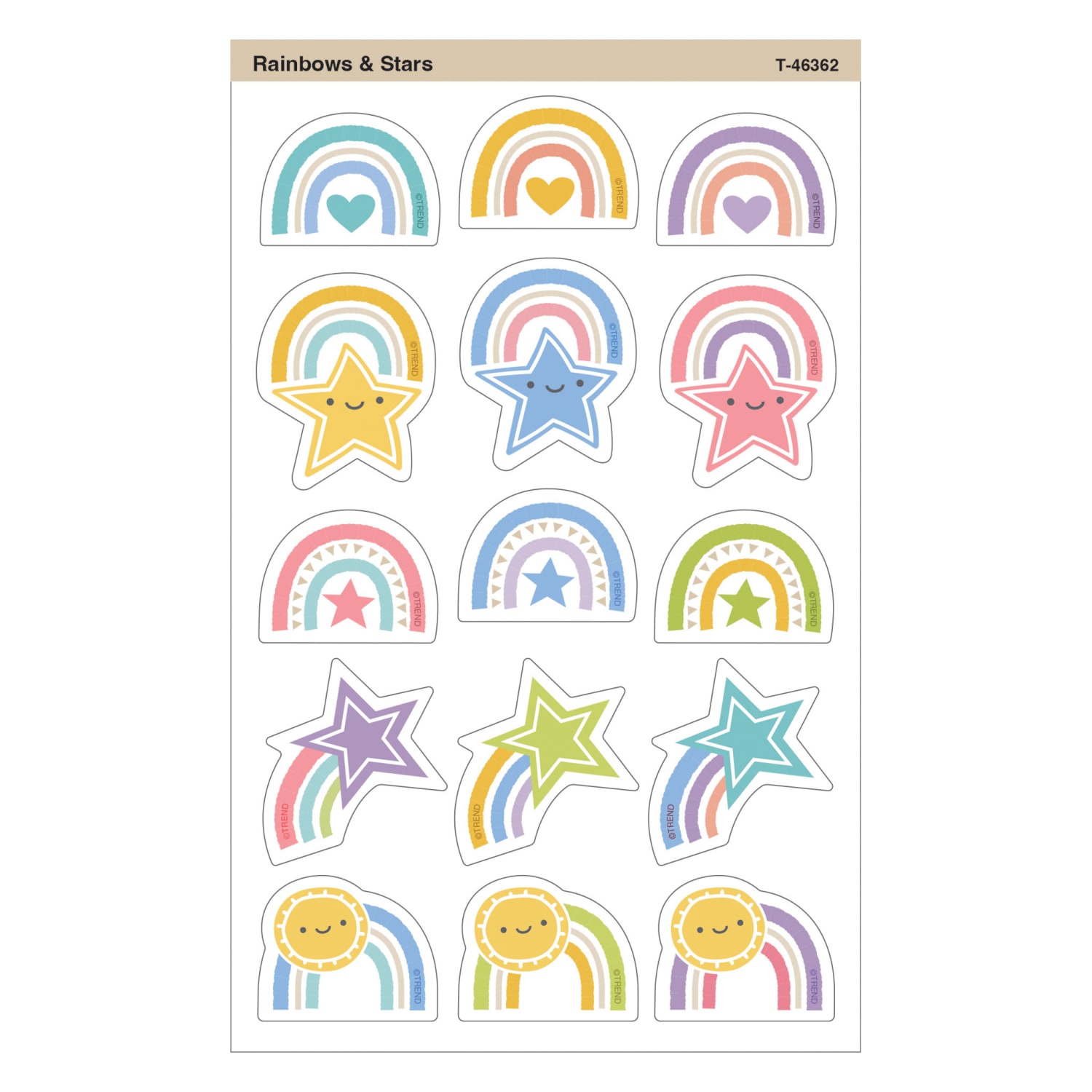 TREND superShapes Stickers, Large, Rainbows & Stars, 120 Stickers Per Pack, Bundle Of 6 Packs - Image 4