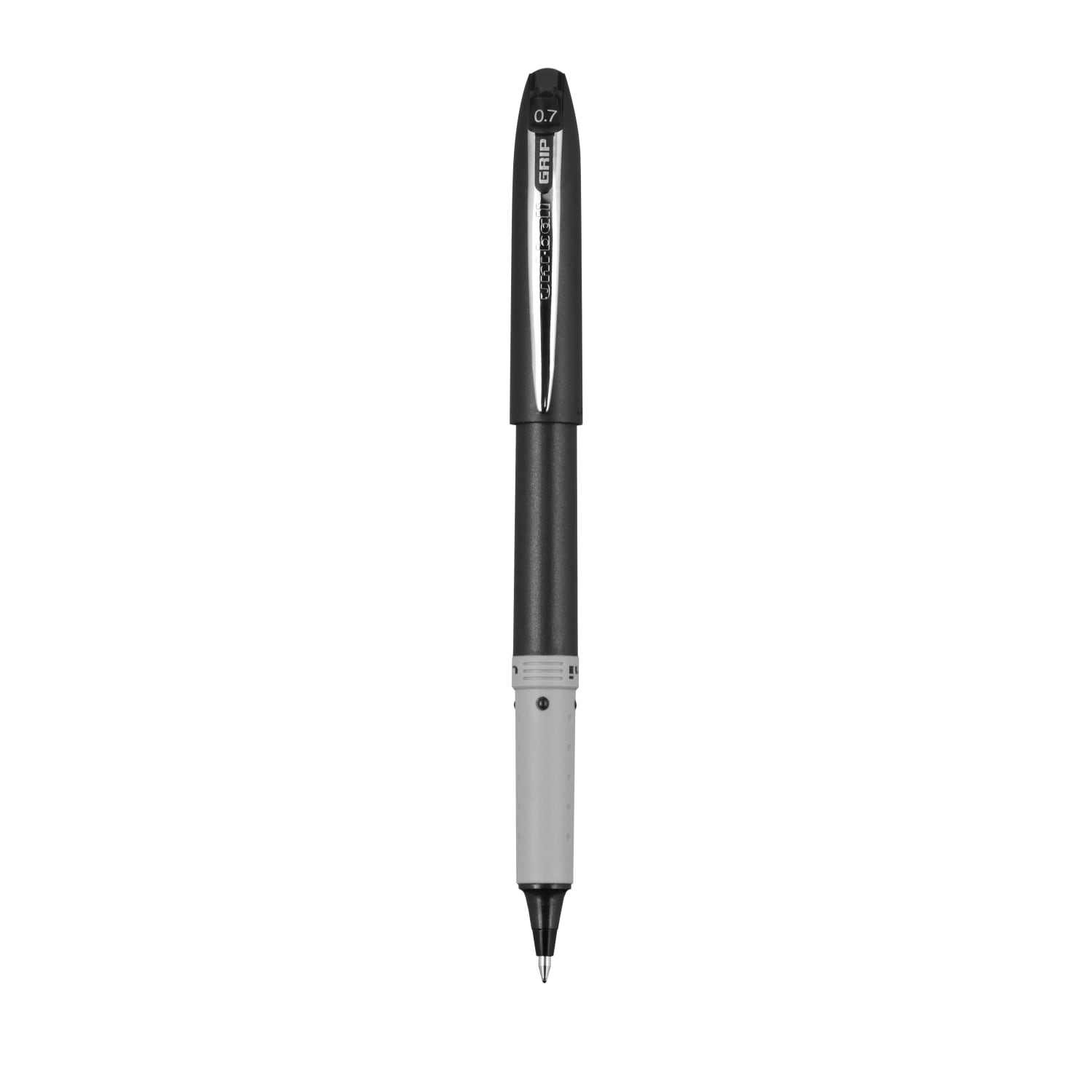 uni-ball Grip Rollerball Pens, Fine Point, 0.7 mm, Black Barrel, Black Ink, Pack Of 12 - Image 3