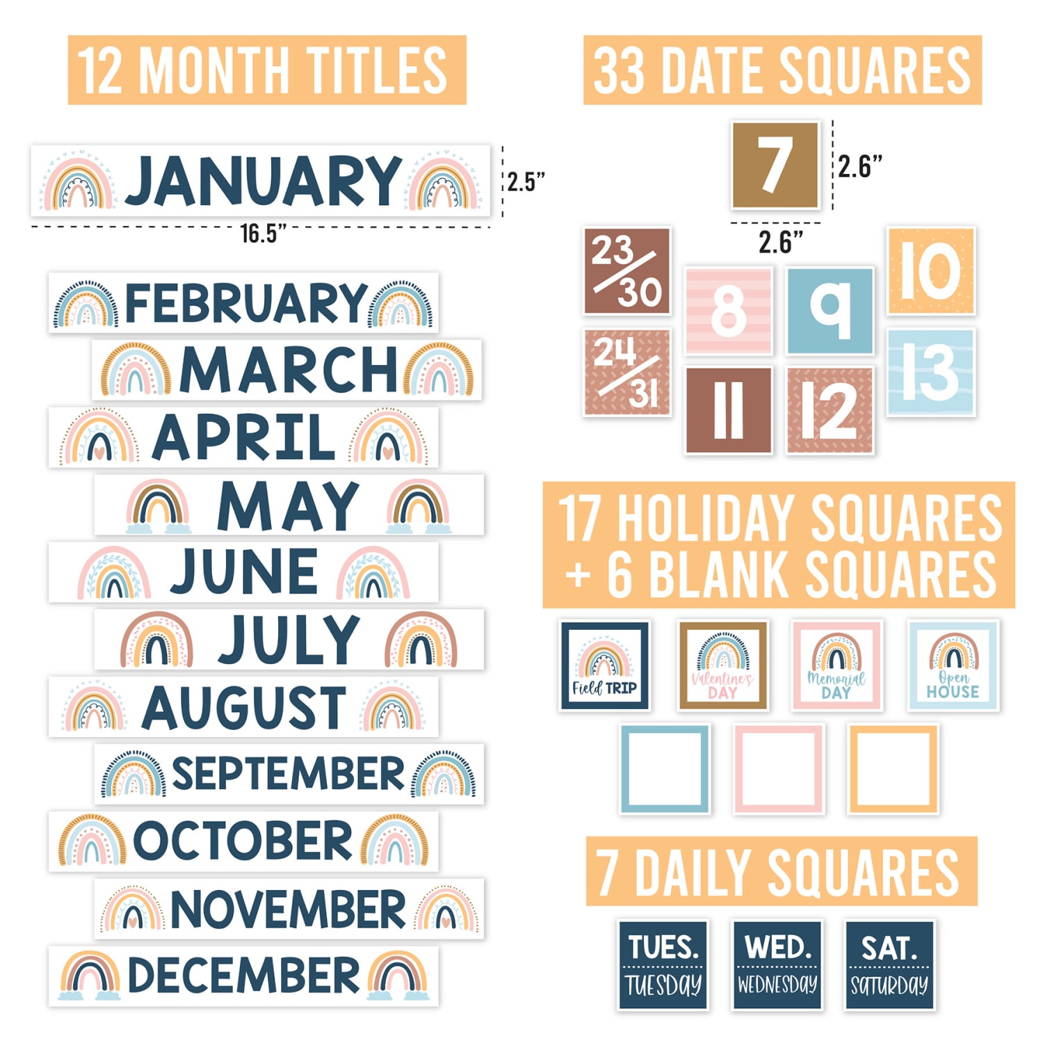 Hadley Designs Boho Circle Time Bulletin Board Calendar for Classroom - Image 3