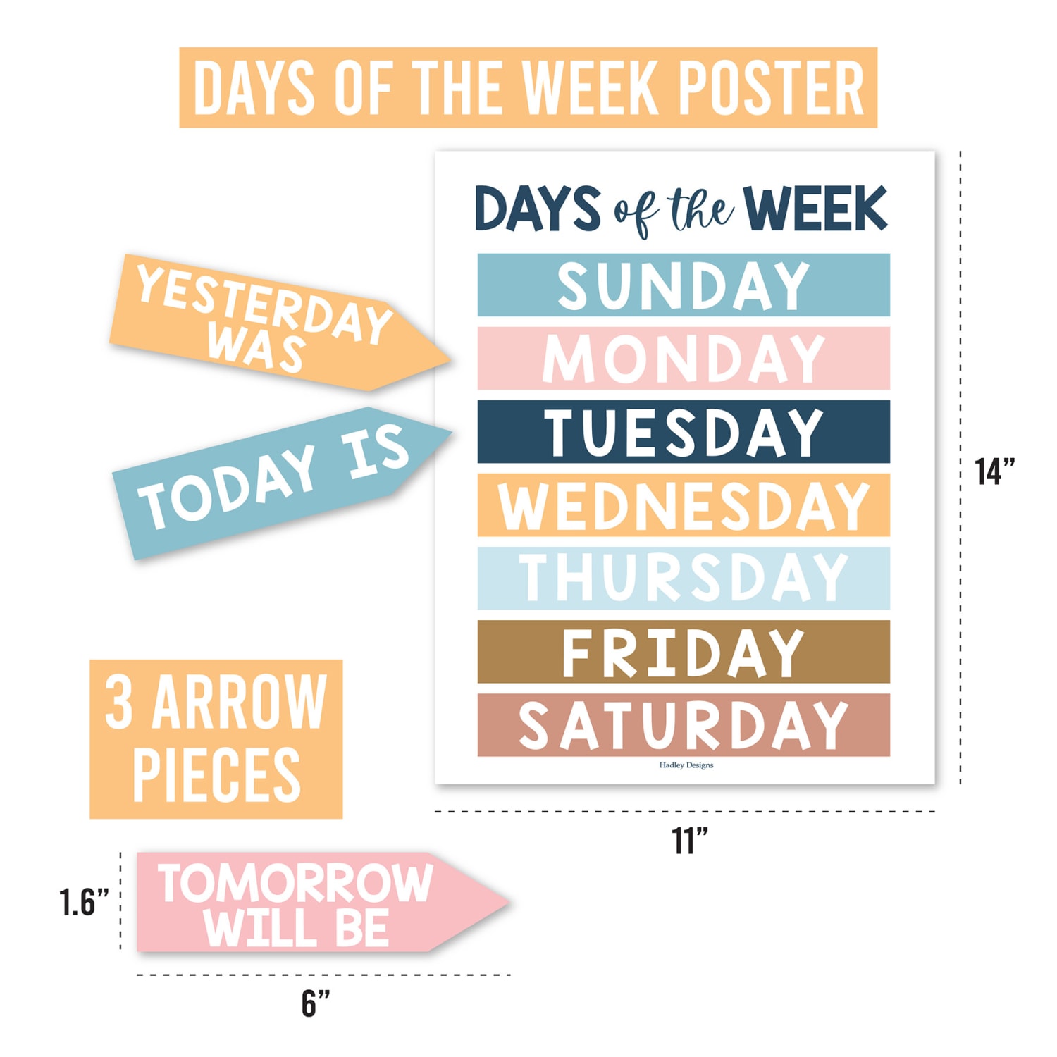 Hadley Designs Boho Circle Time Bulletin Board Calendar for Classroom - Image 5