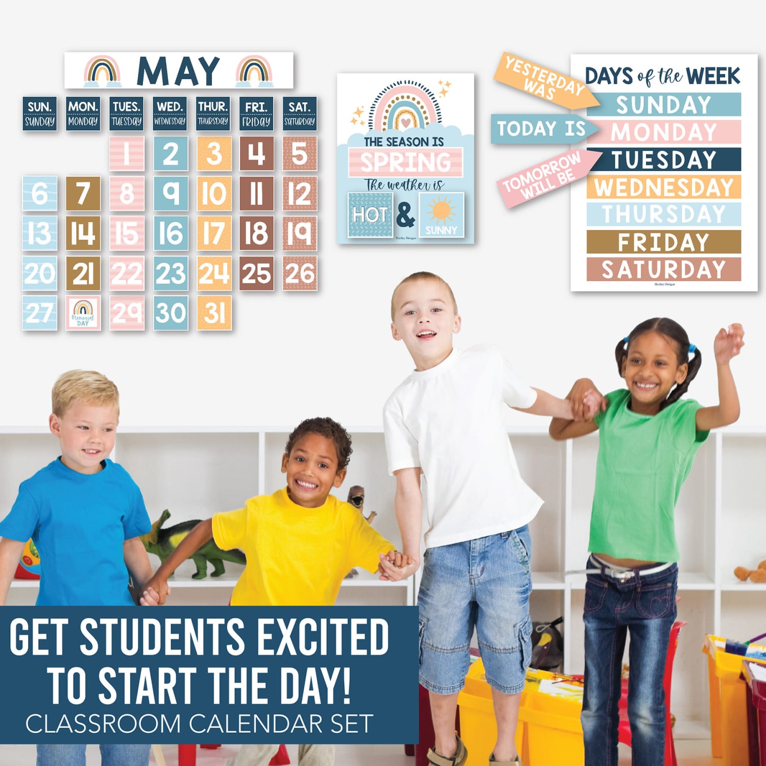 Hadley Designs Boho Circle Time Bulletin Board Calendar for Classroom - Image 6