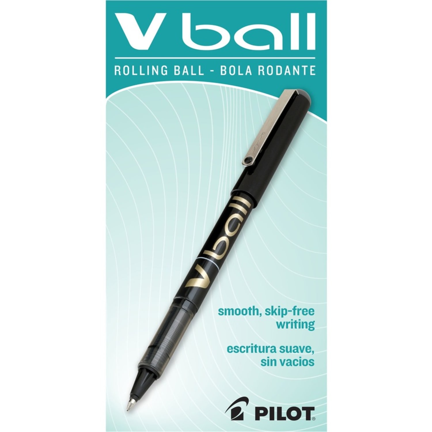 Pilot V-Ball Liquid Ink Rollerball Pens, Fine Point, 0.7 mm, Black Barrel, Black Ink, Pack Of 12 Pens - Image 5