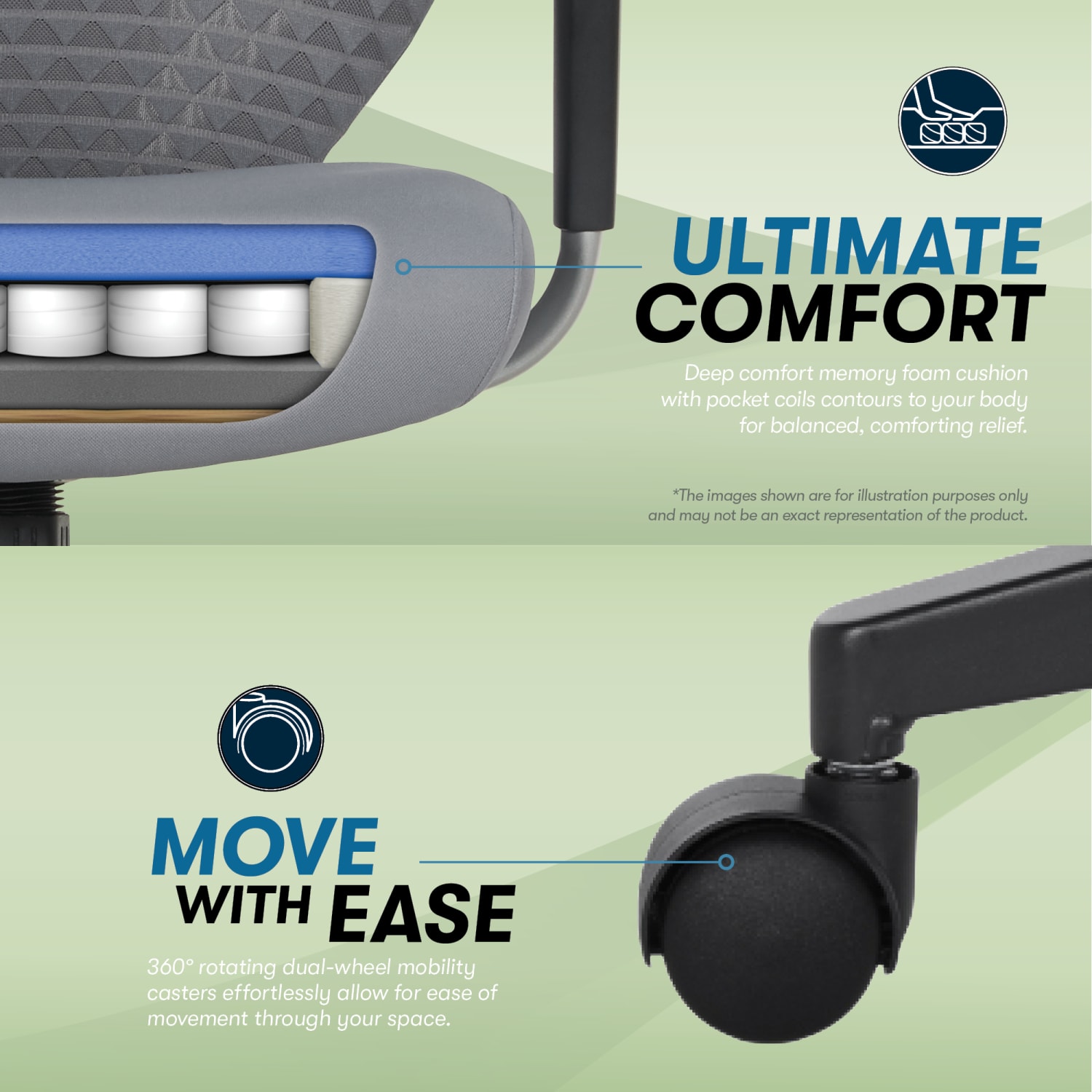 Serta® SitTrue™ Riverdale Ergonomic Mesh High-Back Task Chair, Gray - Image 5