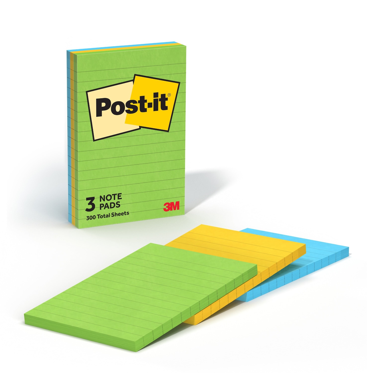 Post-it Notes, 3 Pads, 4 in x 6 in, Clean Removal, School Supplies and Office Products, Sticky Notes  - 6603AU