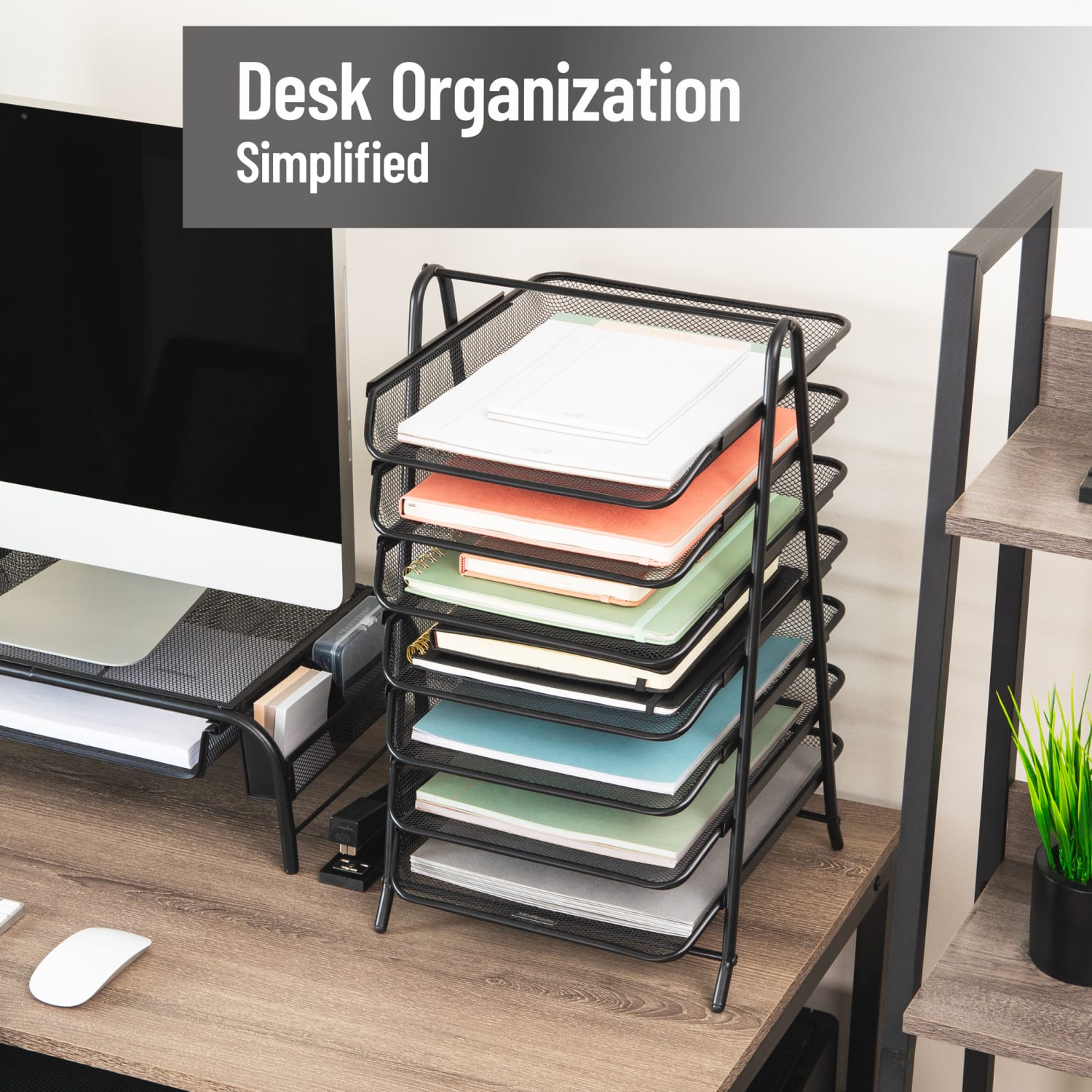 Mind Reader 7-Tier Paper Tray, Metal Mesh, 20inH x 13-3/4inW x 11-3/4in L, Black - Image 3