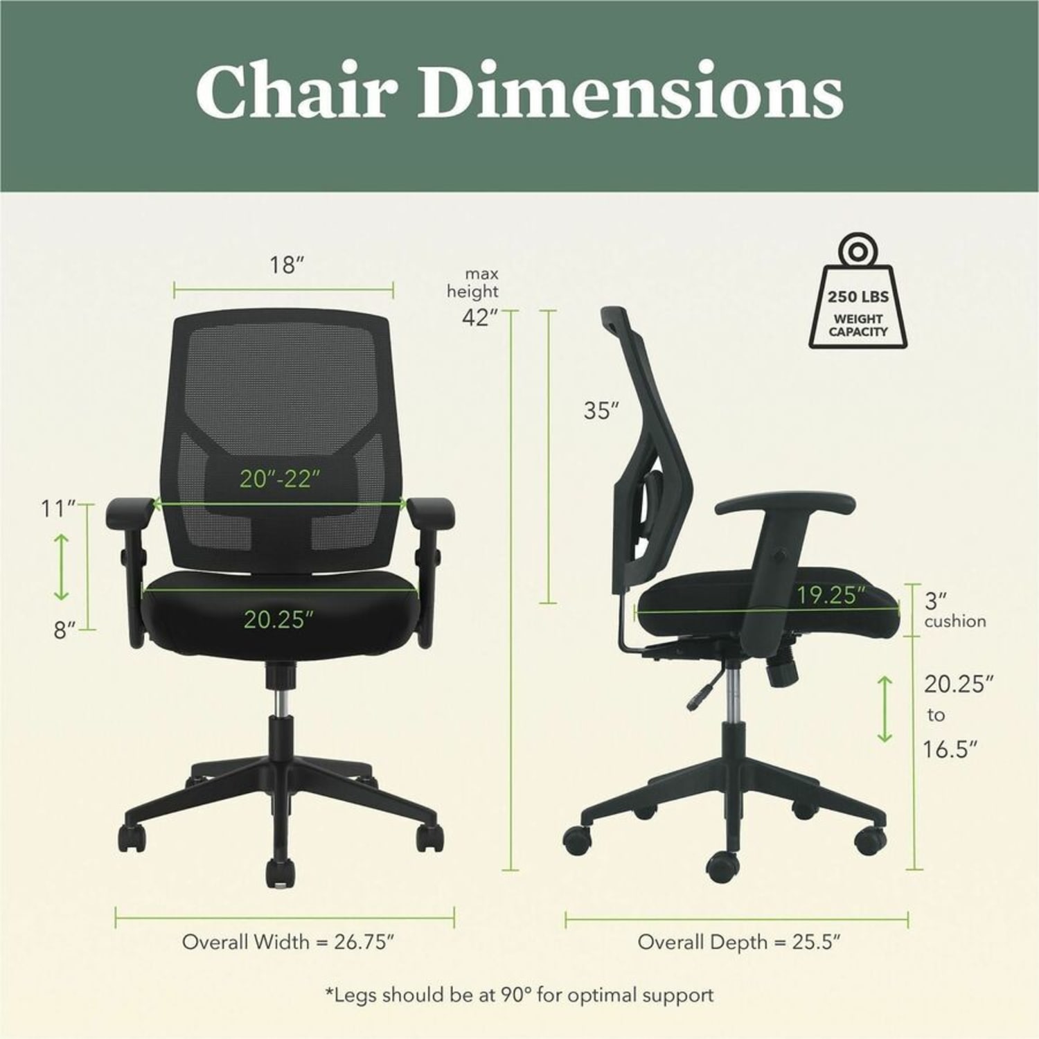 HON Crio Fabric Mid-Back Task Chair, Black - Image 8