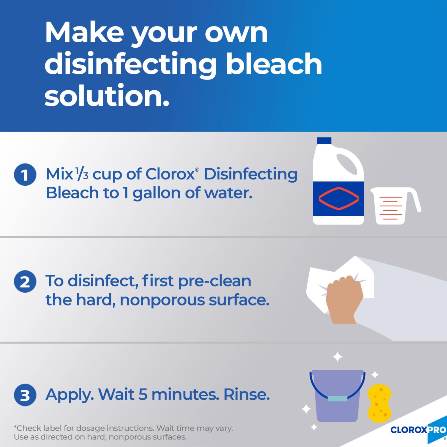 CloroxPro Clorox Germicidal Bleach, Concentrated, 121 Ounce Bottle, Pack of 3 (30966) - Image 6