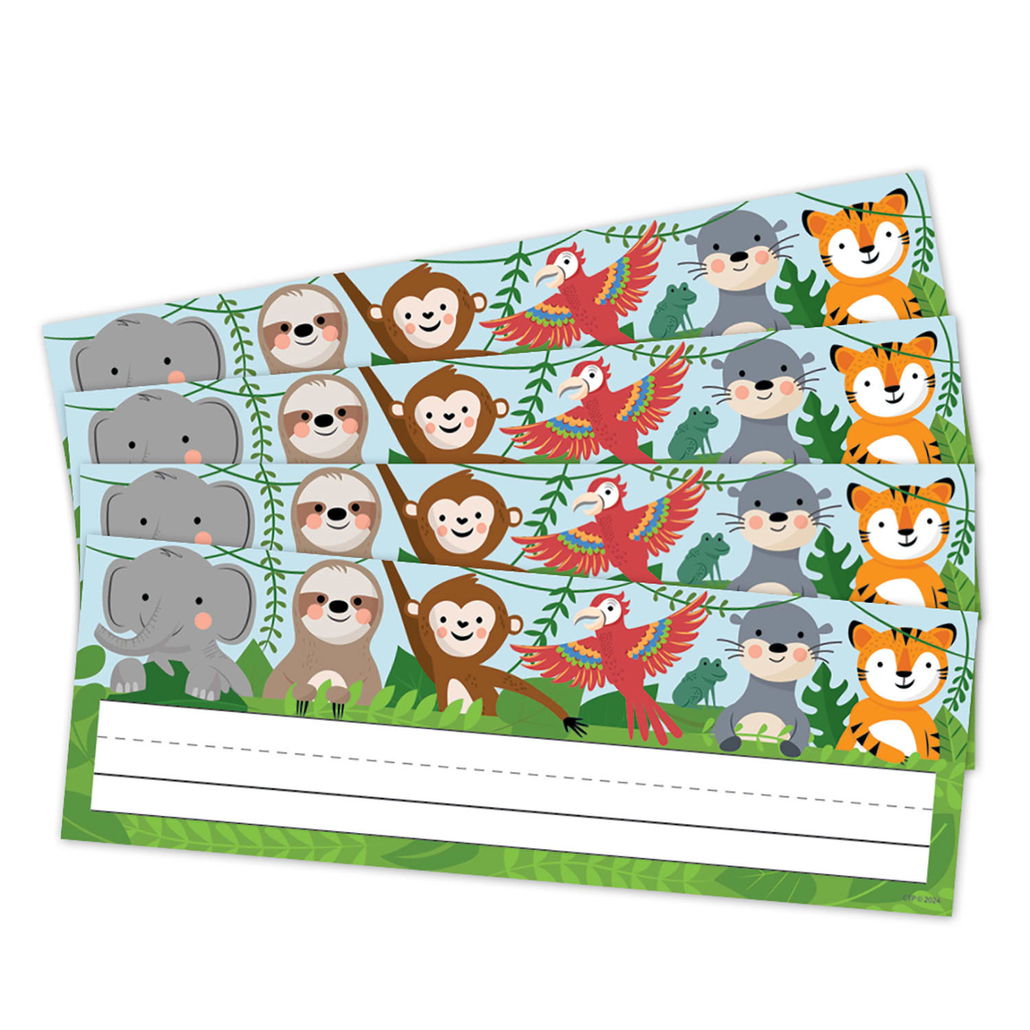 Creative Teaching Press Name Plates, 9-1/2in x 3-1/4in, Jungle Friends, 36 Plates Per Pack, Bundle Of 6 Packs - Image 4