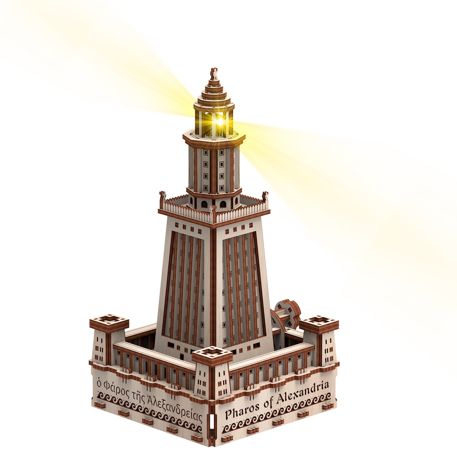 Mr.PLAYWOOD Alexandria Lighthouse Eco-light 3D Wooden STEM Model - Image 3